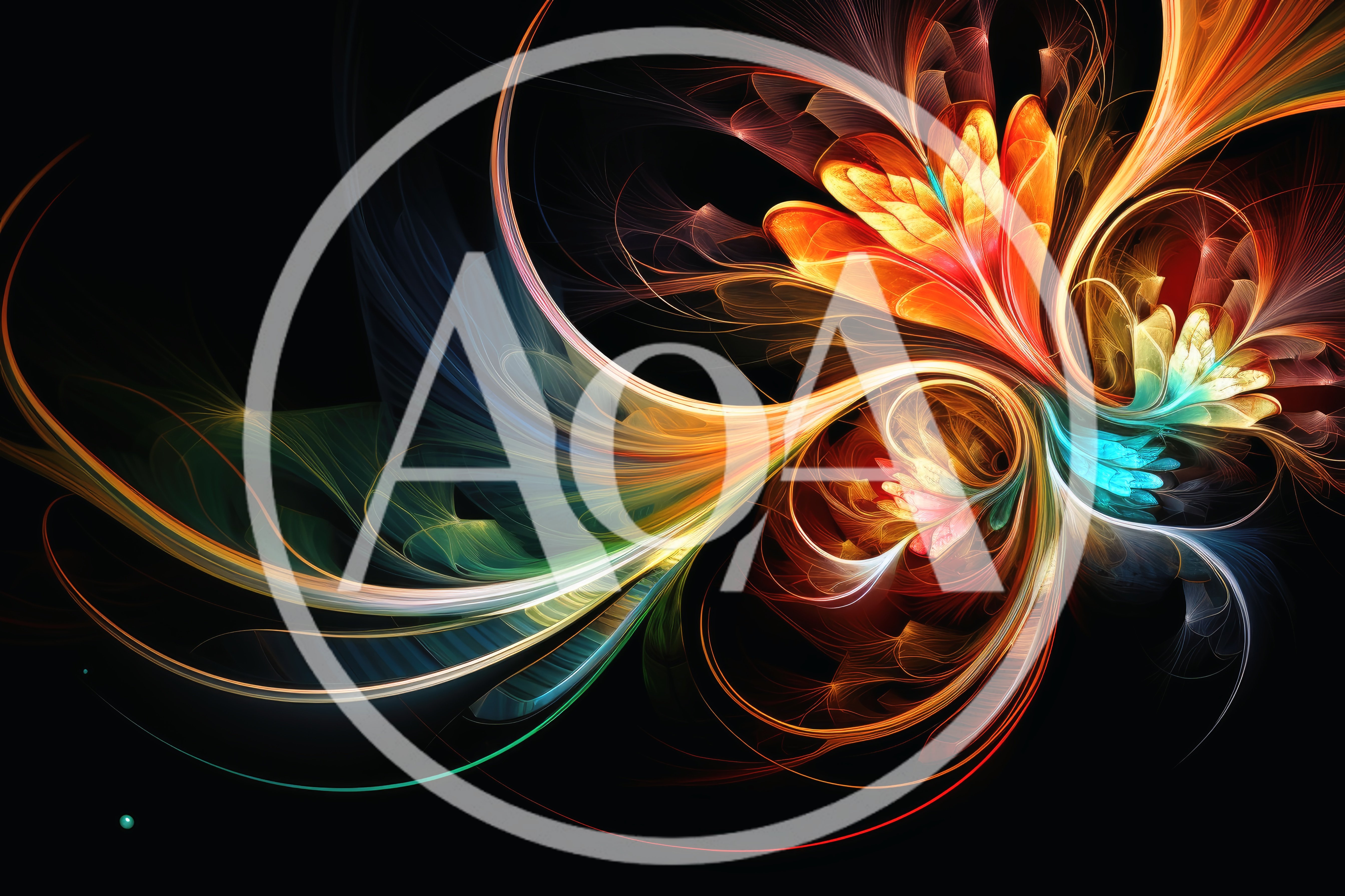 Abstract Fractal Flower Art With Vibrant Swirling Colors