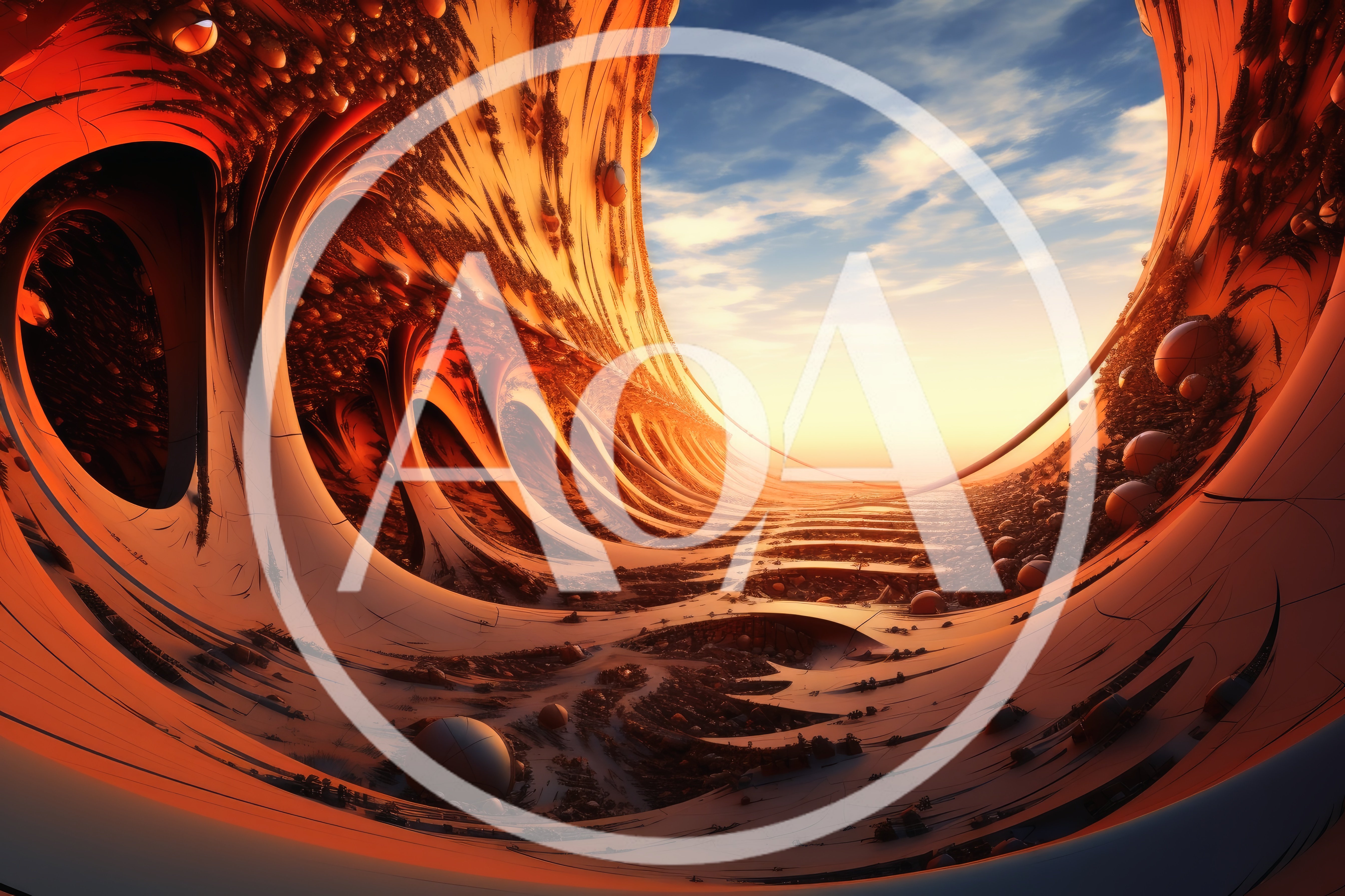Surreal Alien Landscape With Organic Curved Structures