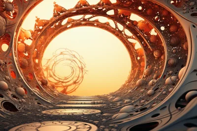 Surreal Abstract Tunnel With Intricate Organic Architecture