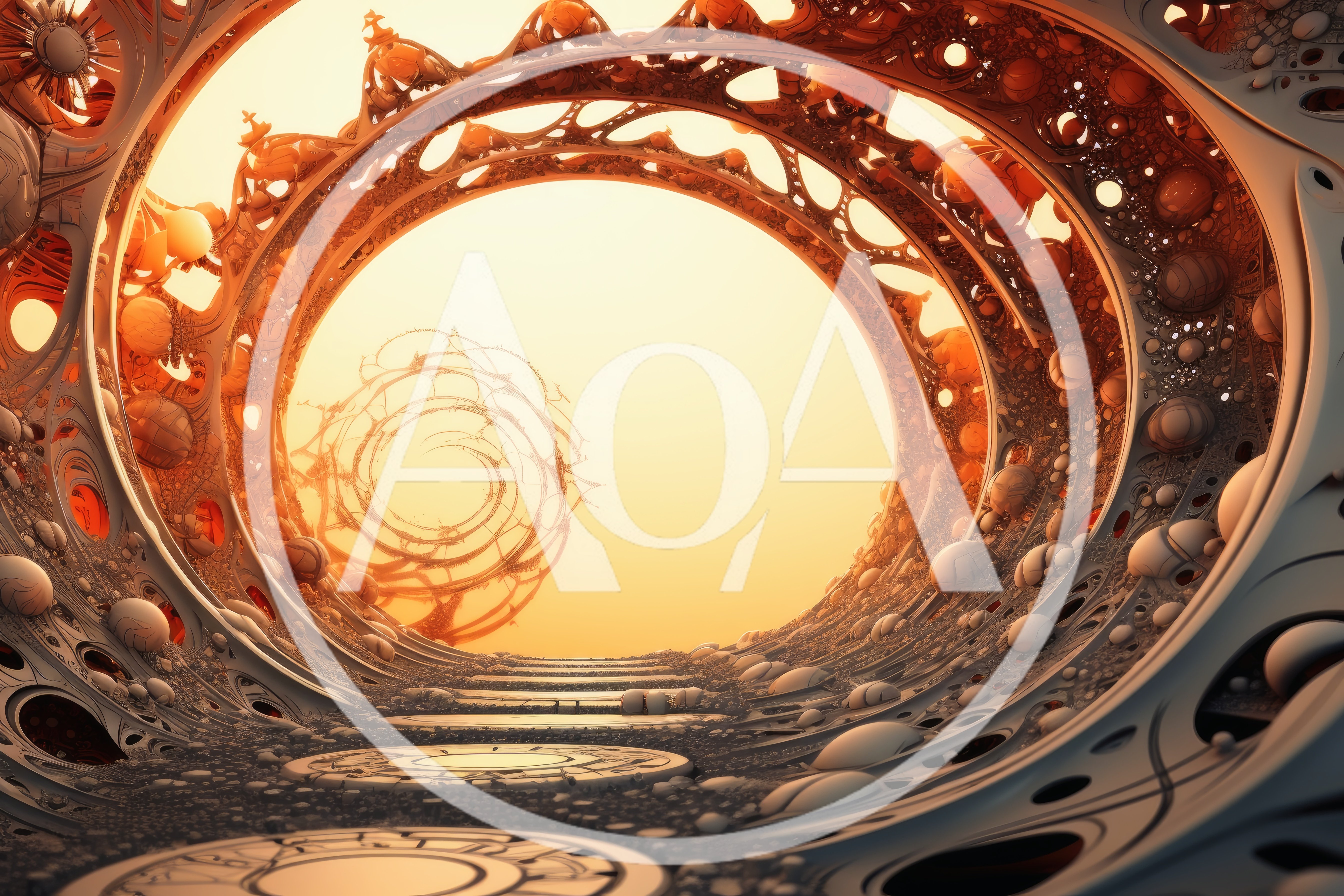 Surreal Abstract Tunnel With Intricate Organic Architecture