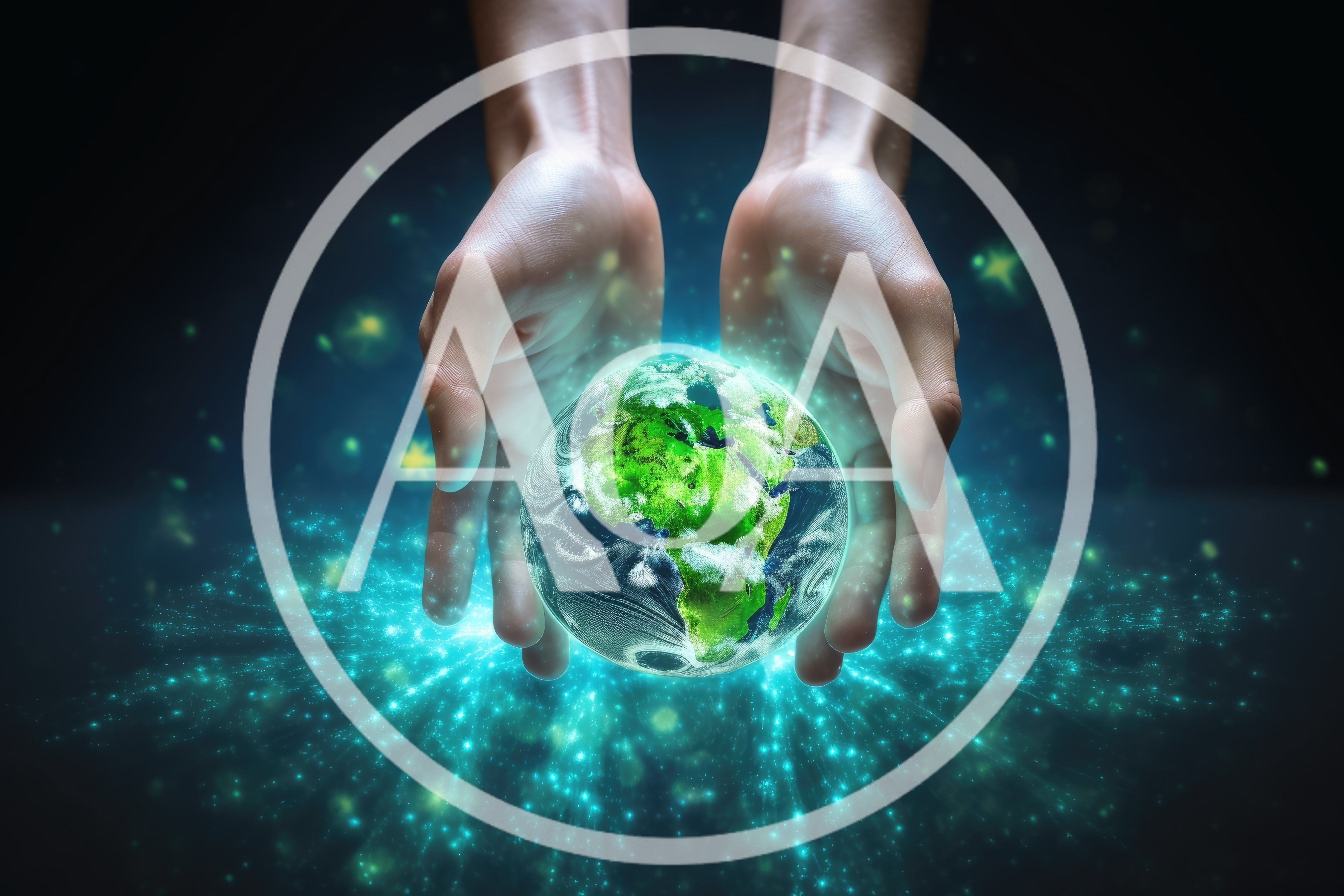 Human Hands Holding A Glowing Digital Earth Globe