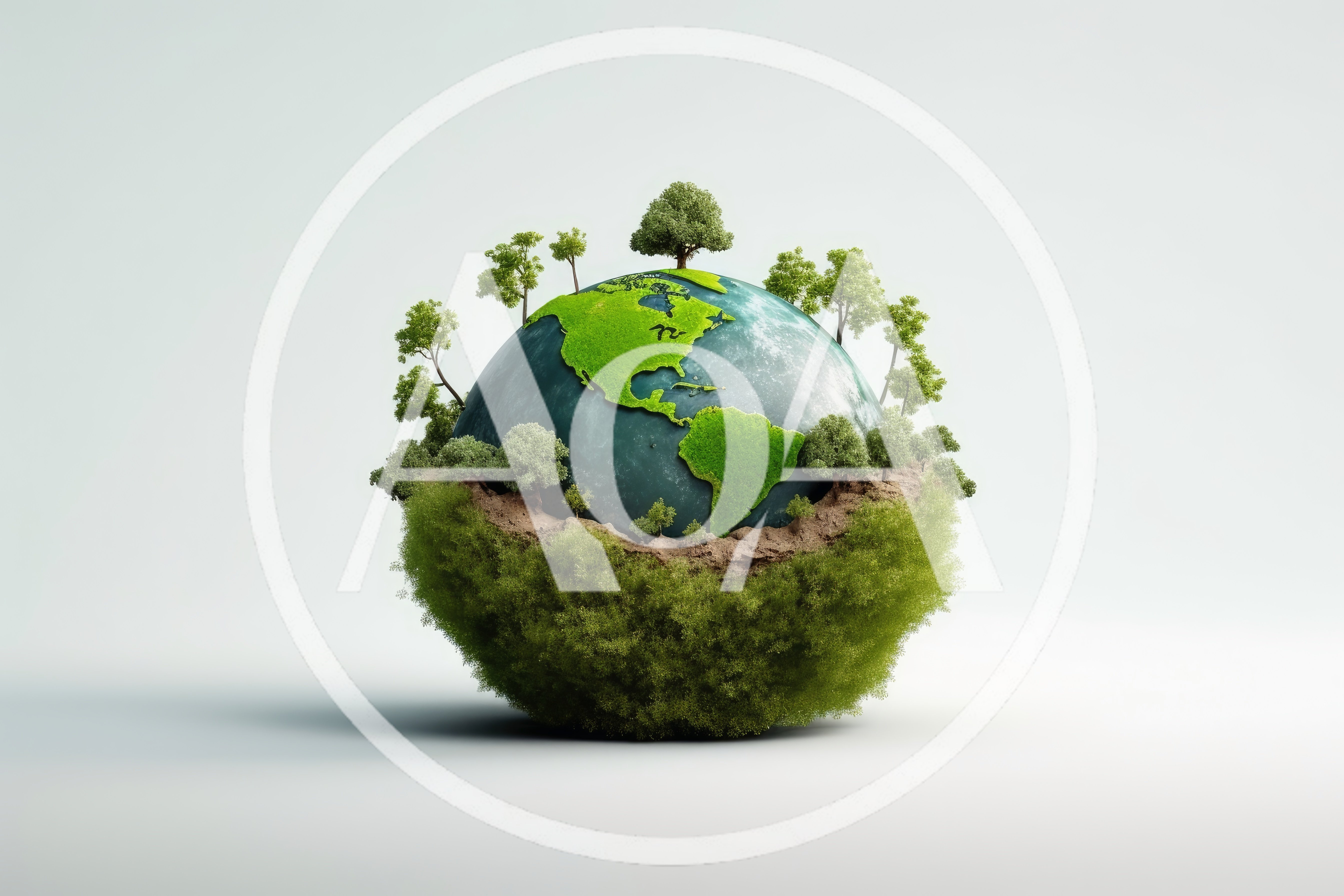 Conceptual Earth Globe With Lush Green Vegetation