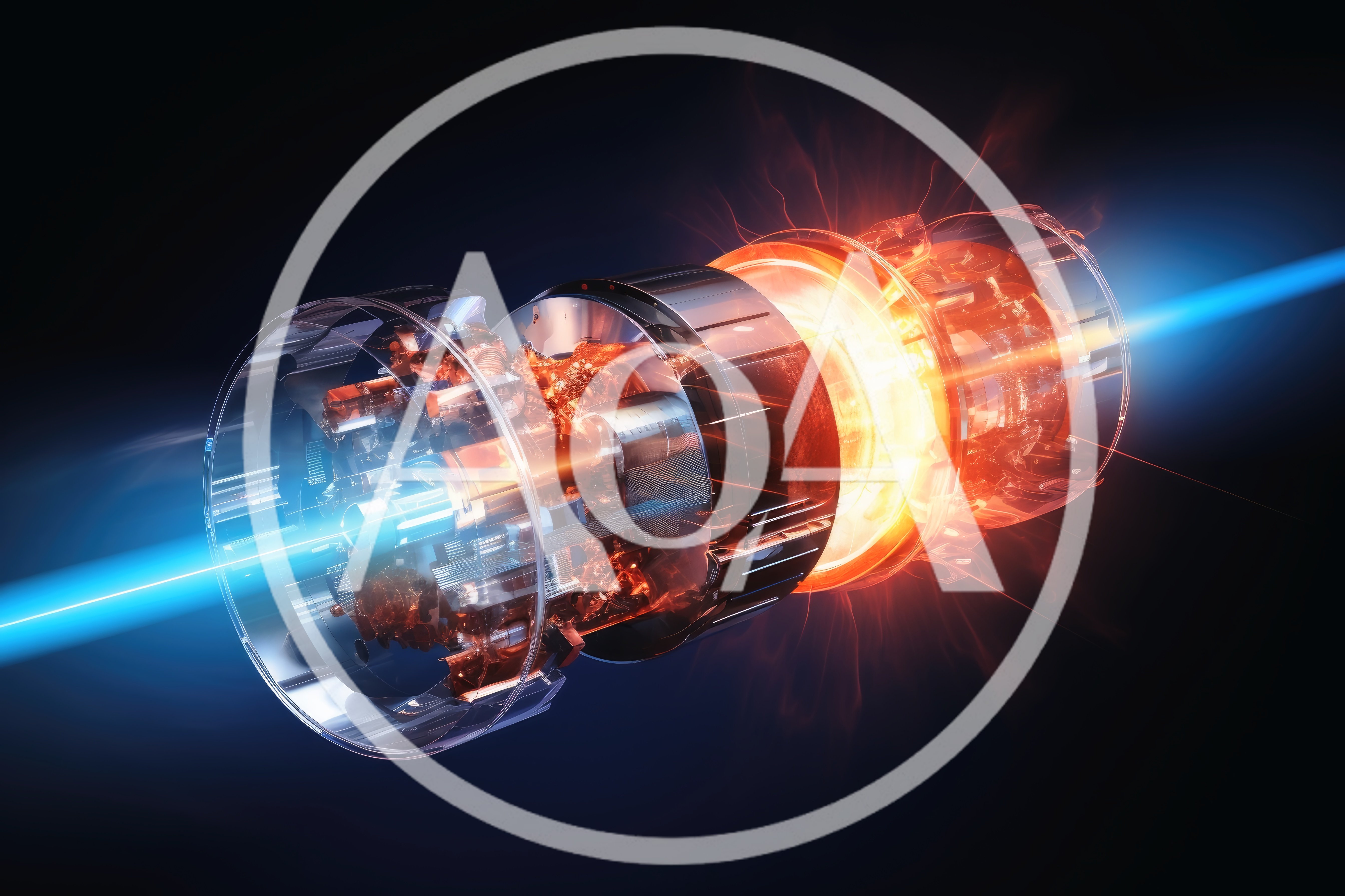 Futuristic Particle Accelerator Core With Glowing Energy Beam