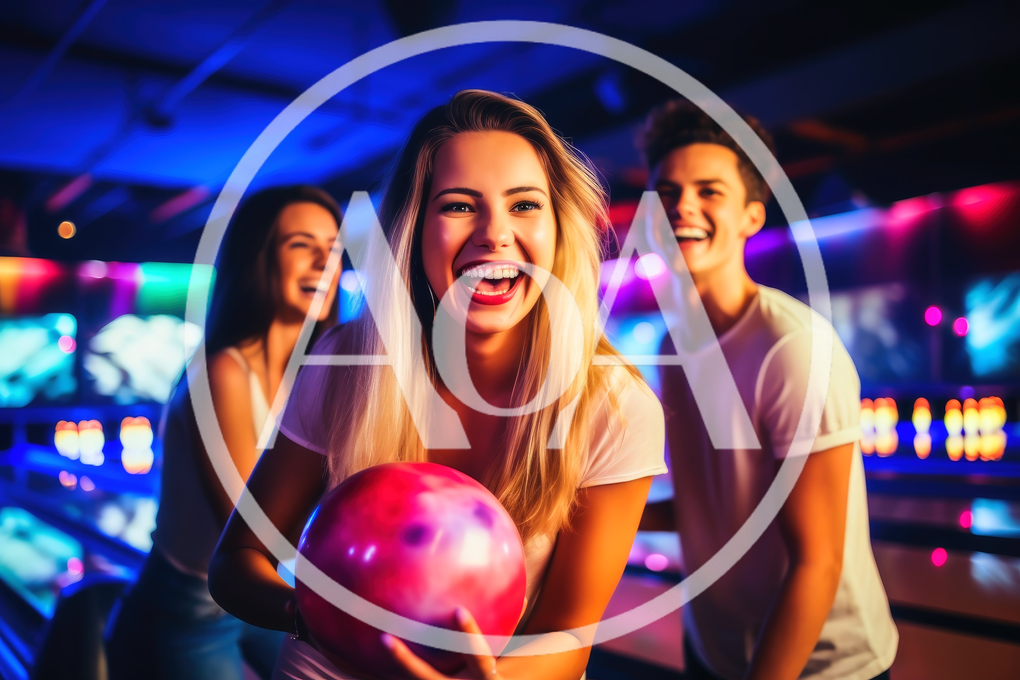 Group Of Friends Having Fun At Bowling Alley