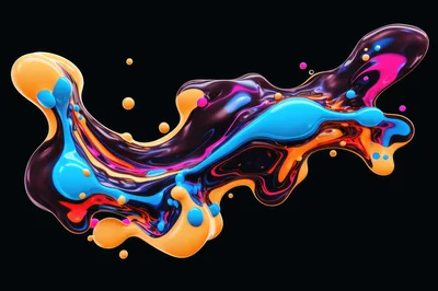Abstract Liquid Paint Splash With Vibrant Colors