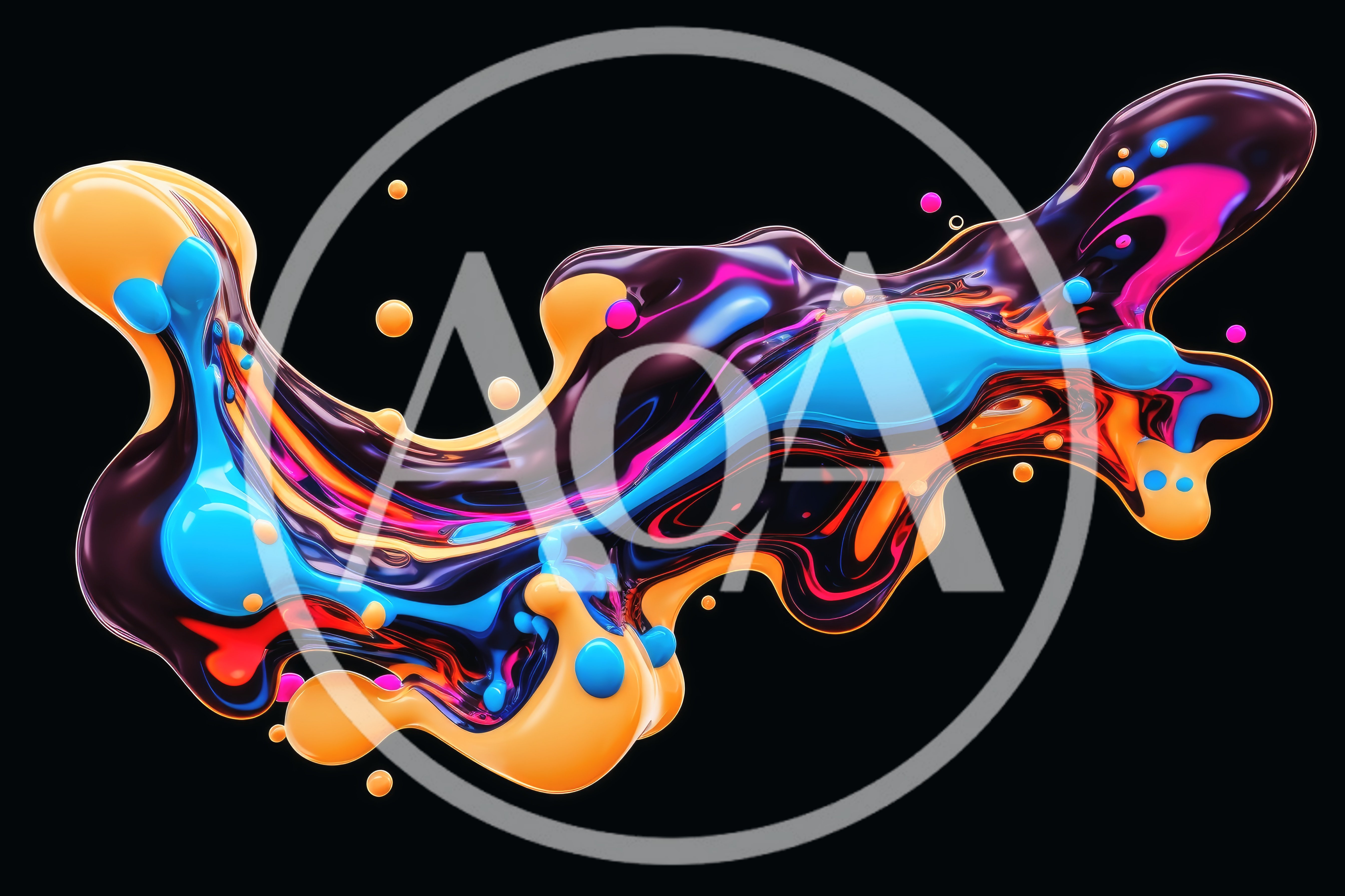 Abstract Liquid Paint Splash With Vibrant Colors