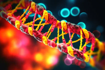 3D Rendered DNA Double Helix Strand