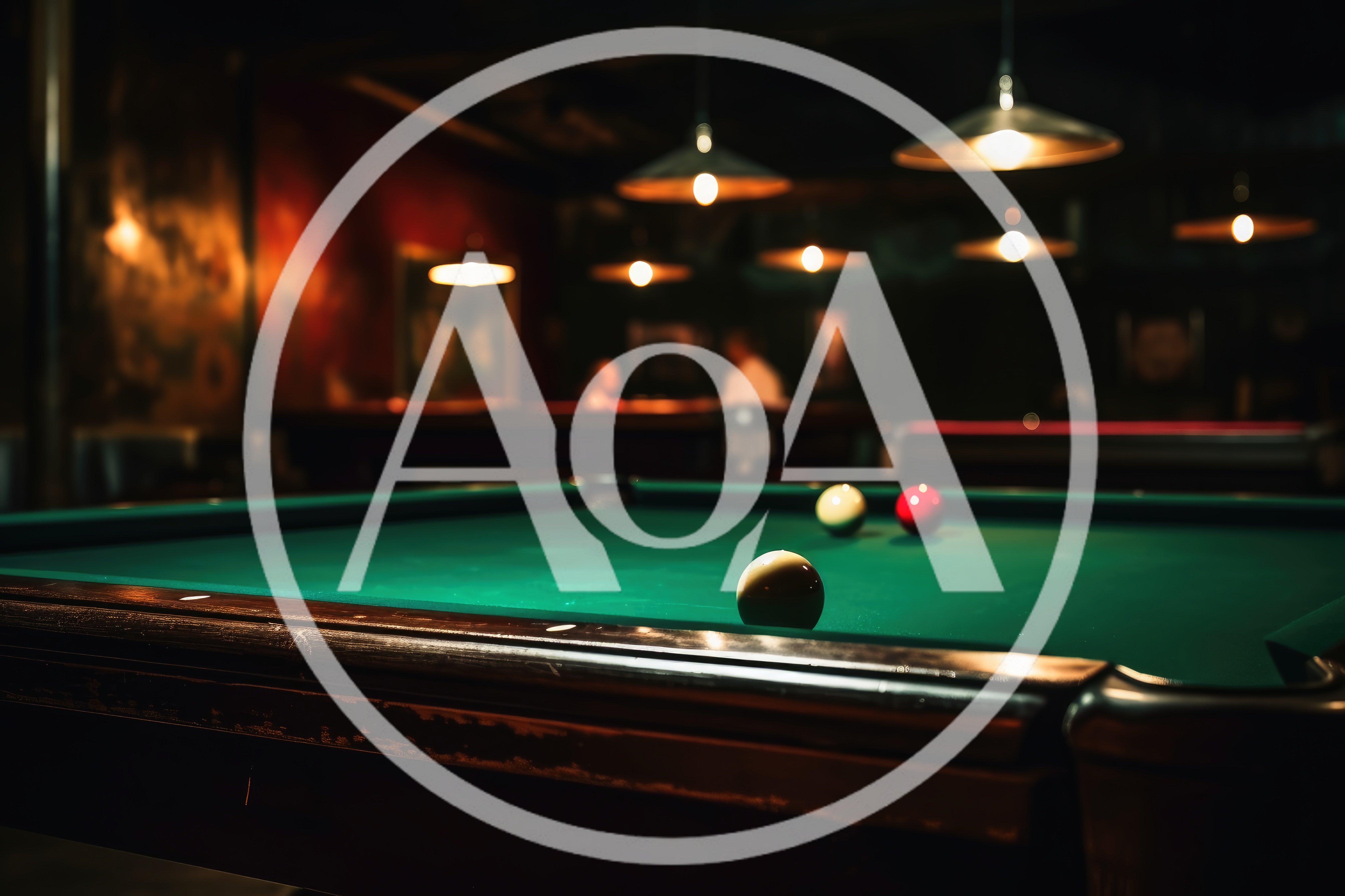 Billiard Balls On A Green Felt Pool Table