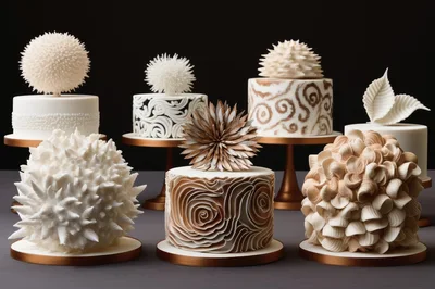 Collection of Artistic Sculptural Cakes on Display