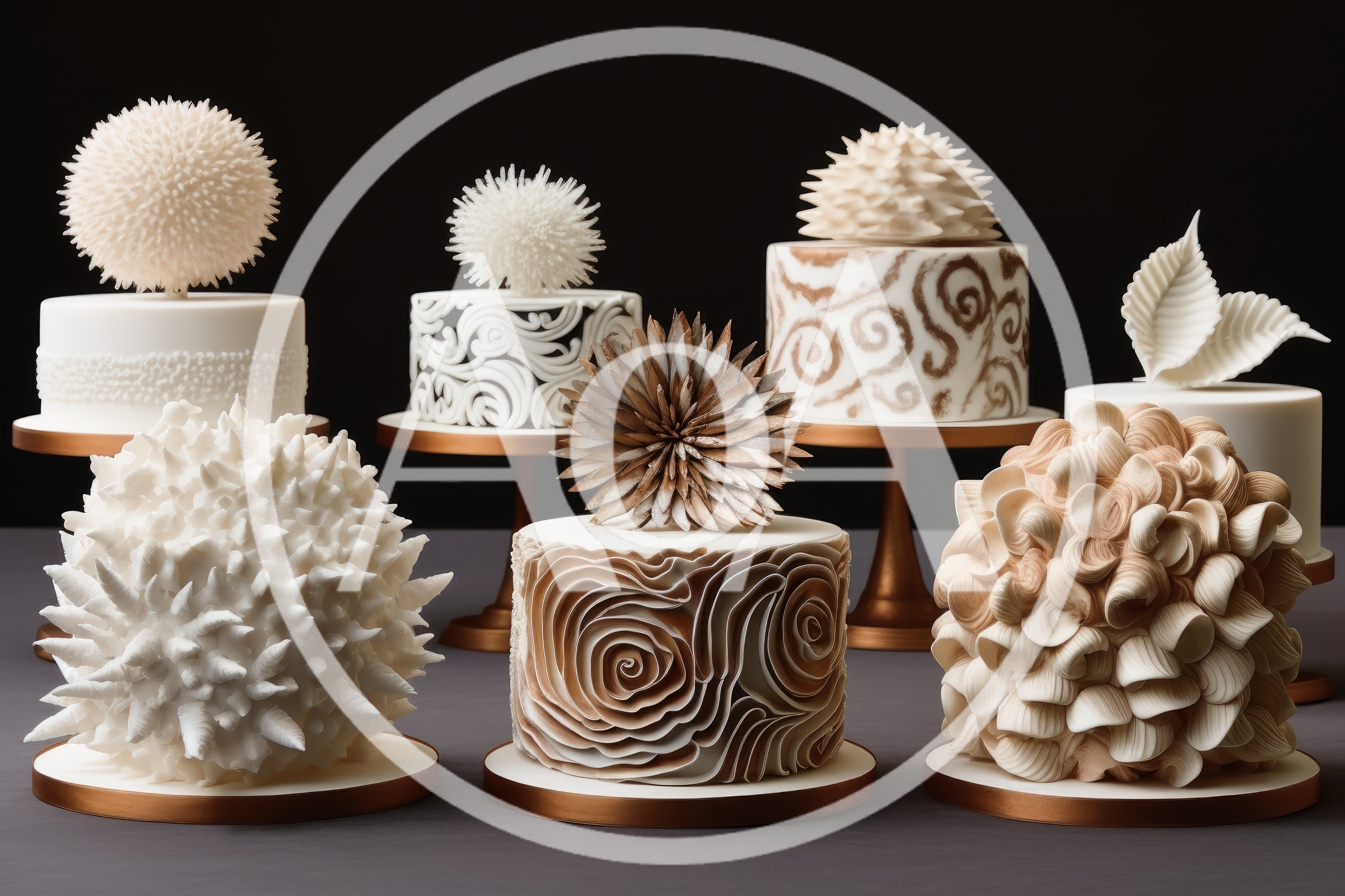 Collection of Artistic Sculptural Cakes on Display