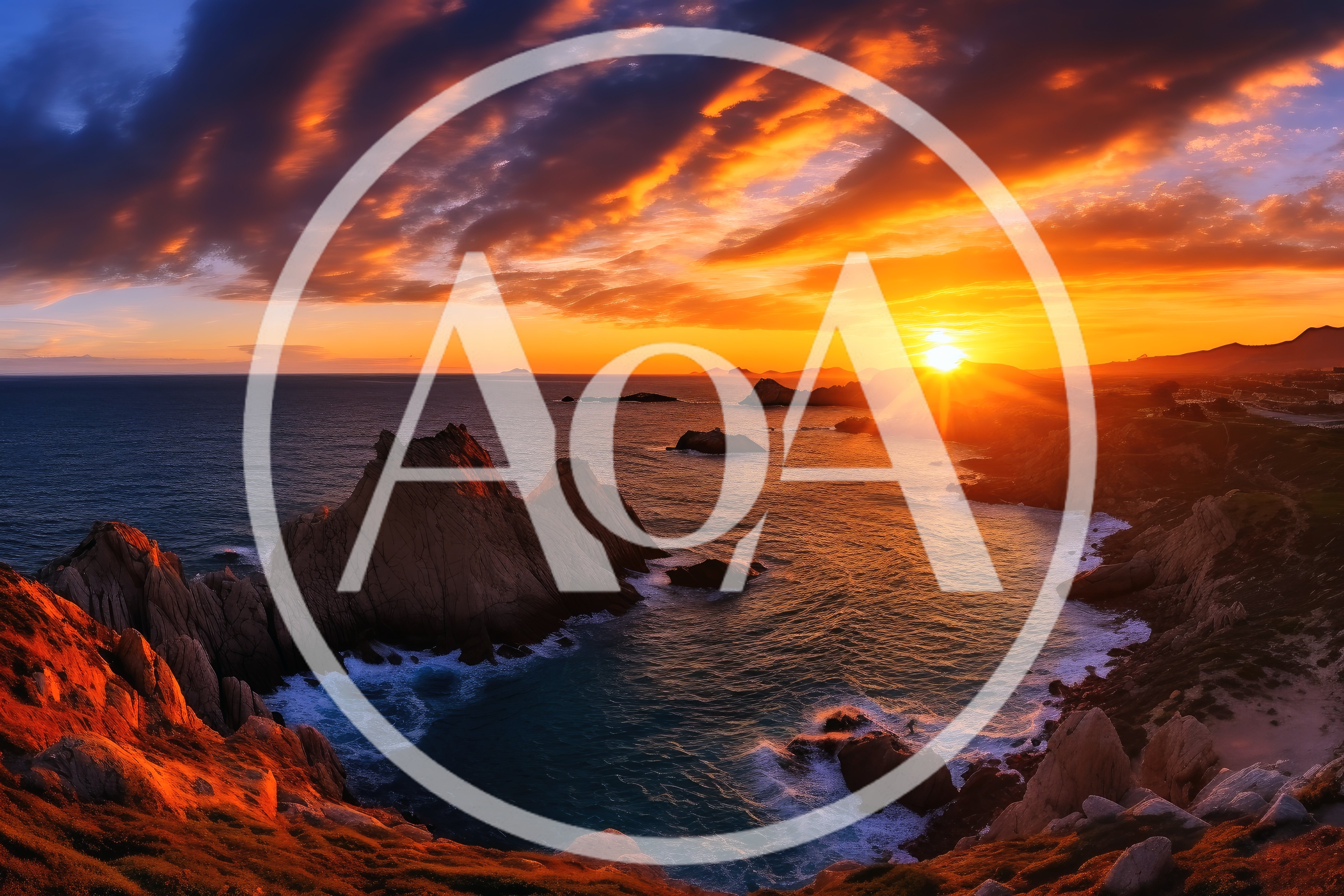 Dramatic Sunset Over Rugged Coastal Cliffs