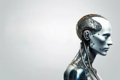 Profile View Of A Futuristic Humanoid Robot