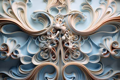 Abstract 3D Paper Quilling Art Background