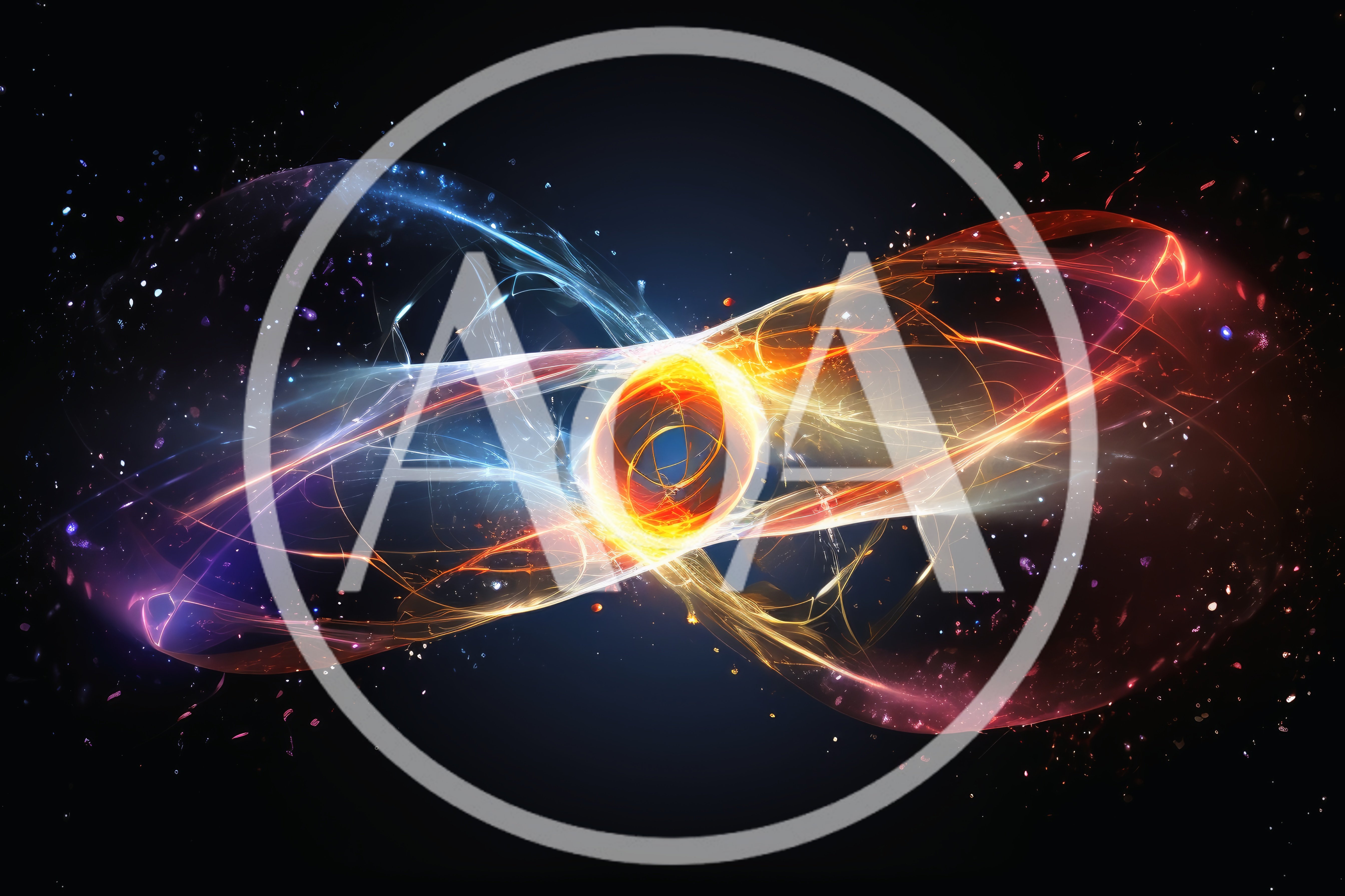 Abstract Infinity Loop With Glowing Energy Particles