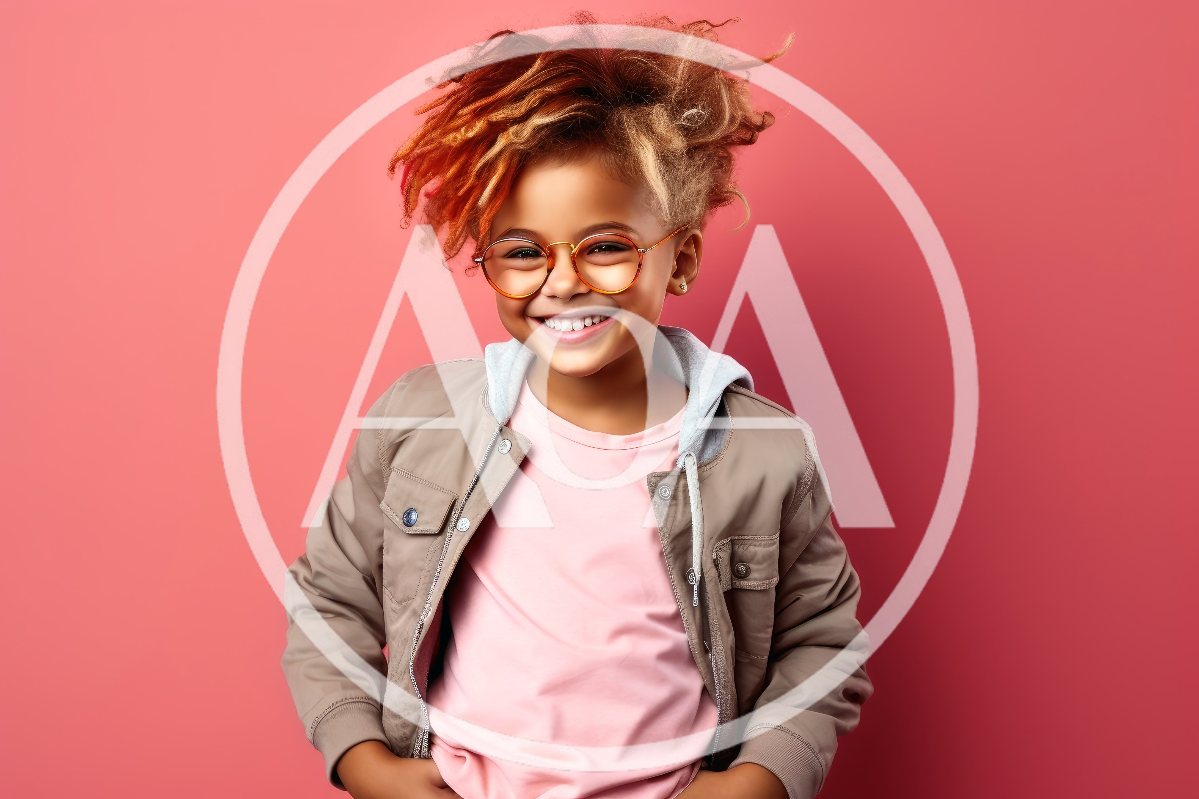 Smiling Young Child With Colorful Hair And Glasses