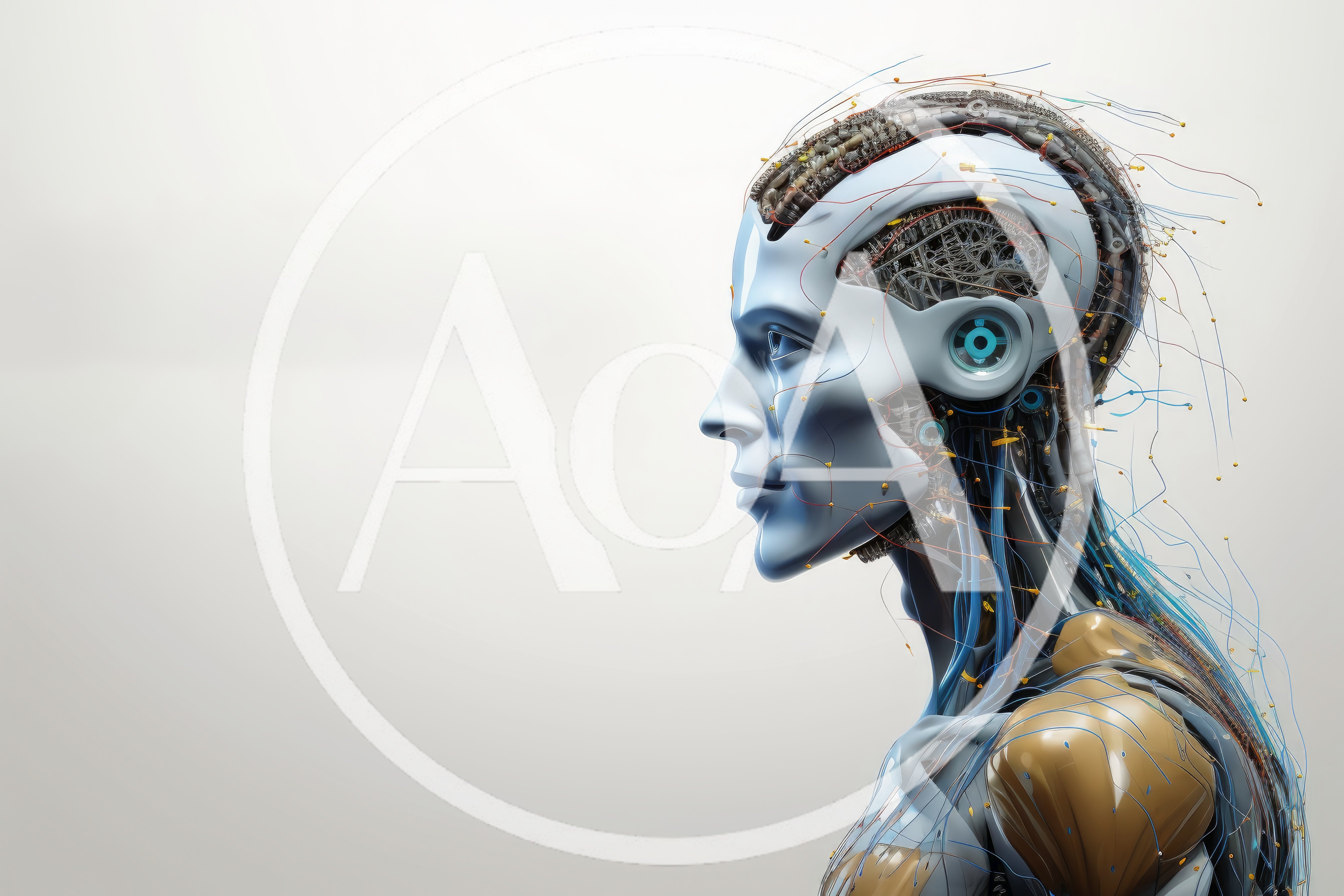 Profile View Of A Futuristic Android Robot Head