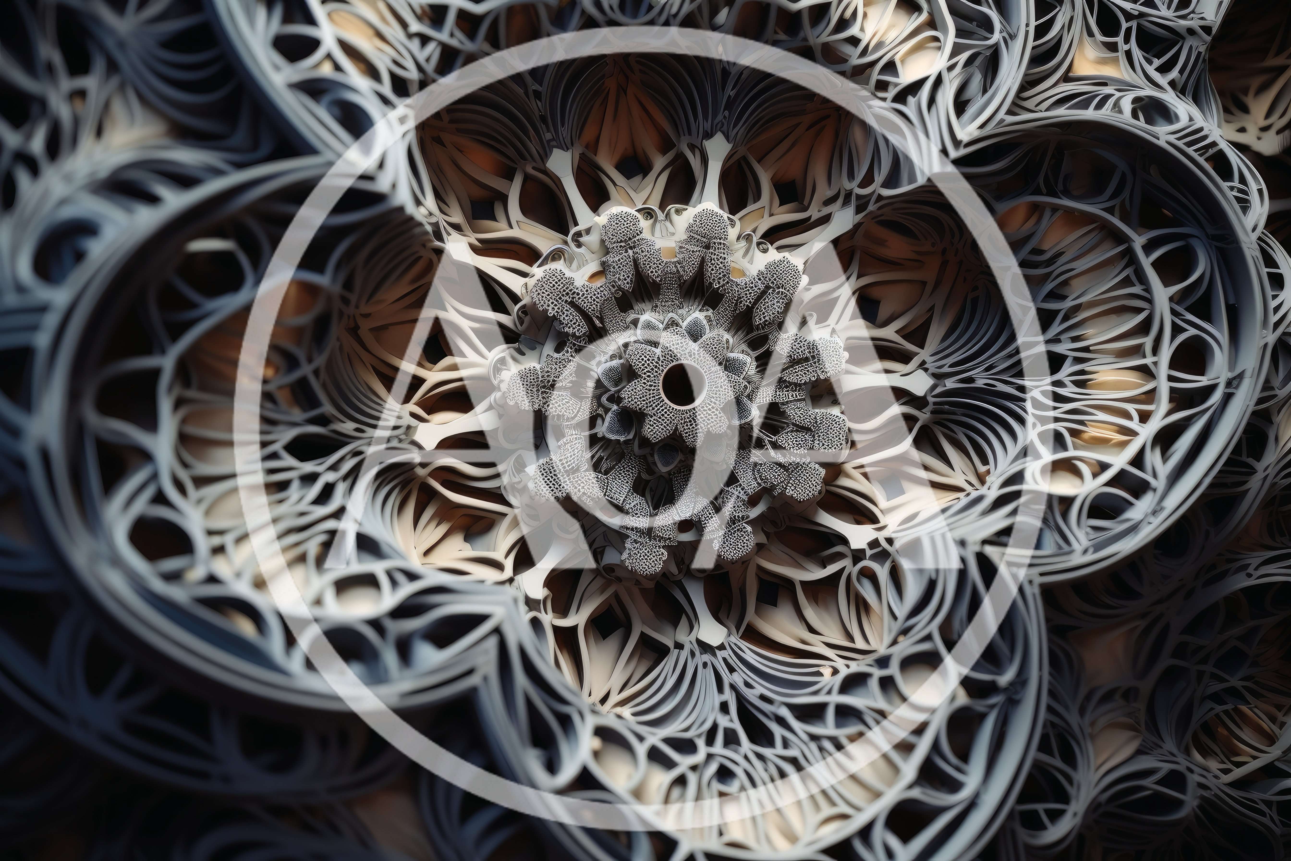 Intricate Fractal Flower Pattern With Layered Geometric Structures