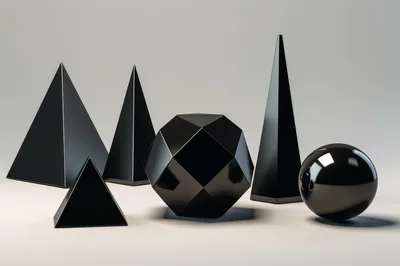 Abstract Geometric Shapes With Matte And Glossy Finishes