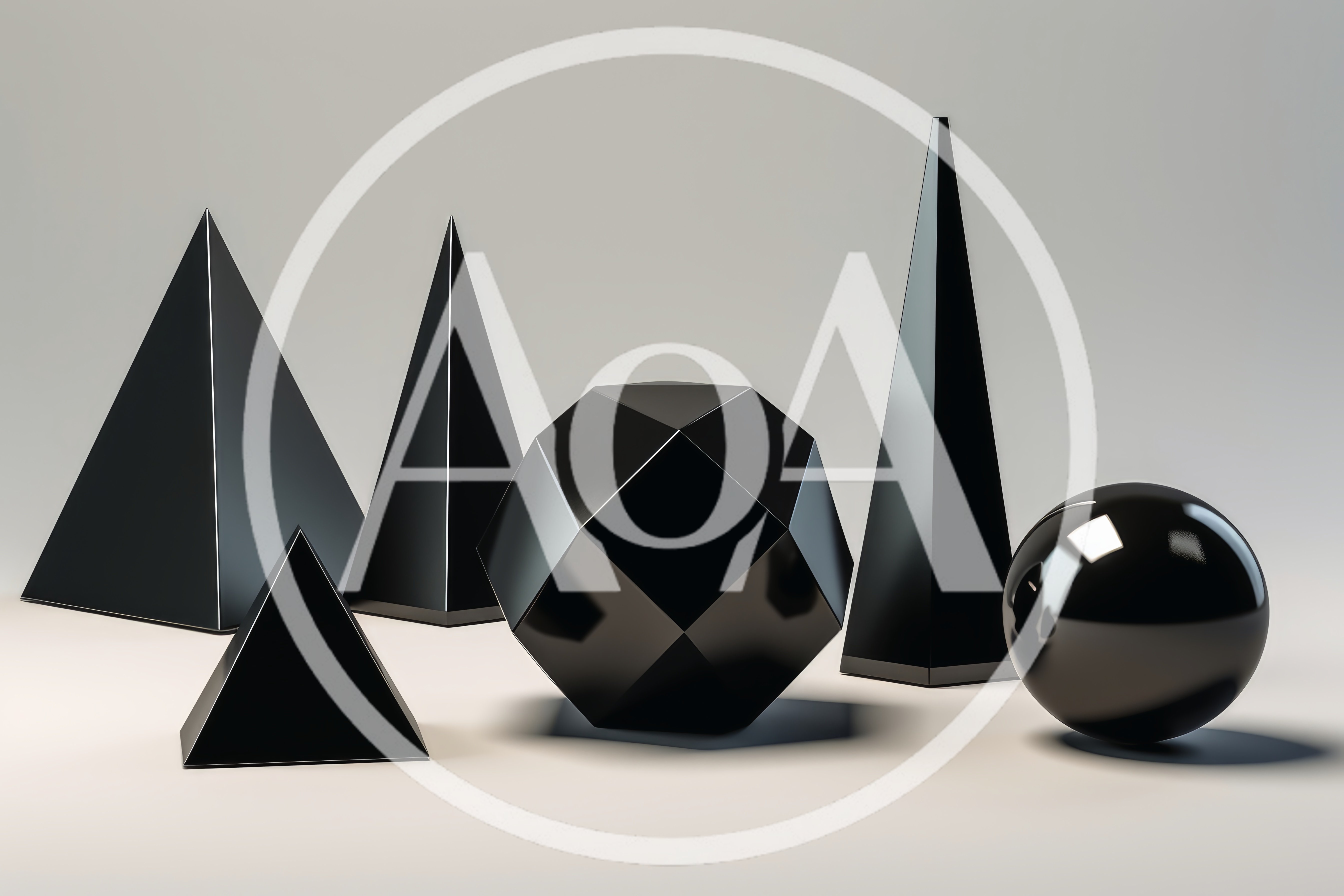 Abstract Geometric Shapes With Matte And Glossy Finishes