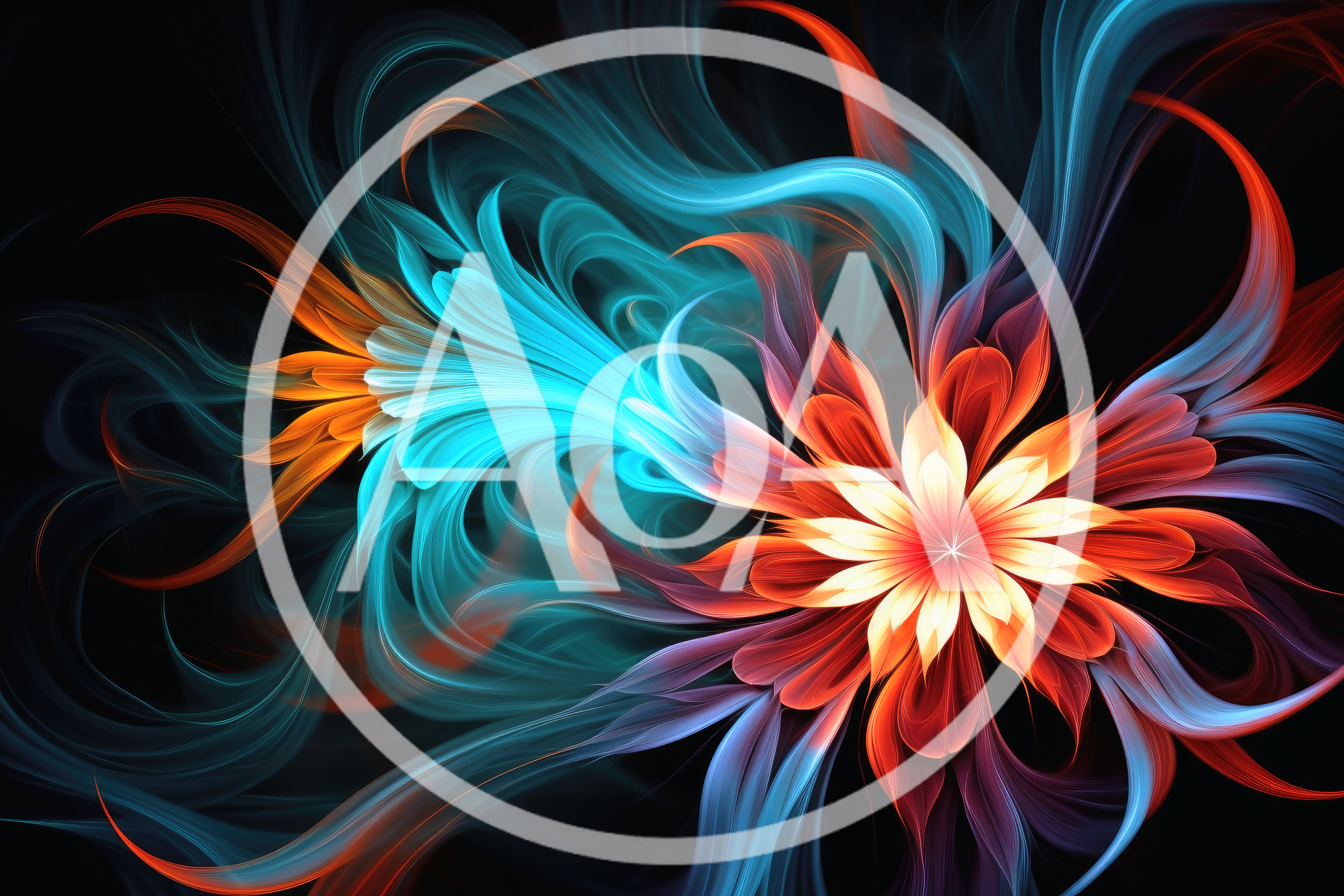 Abstract Fractal Flower With Flowing Petals