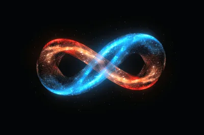 Glowing Infinity Symbol With Cosmic Nebula Textures