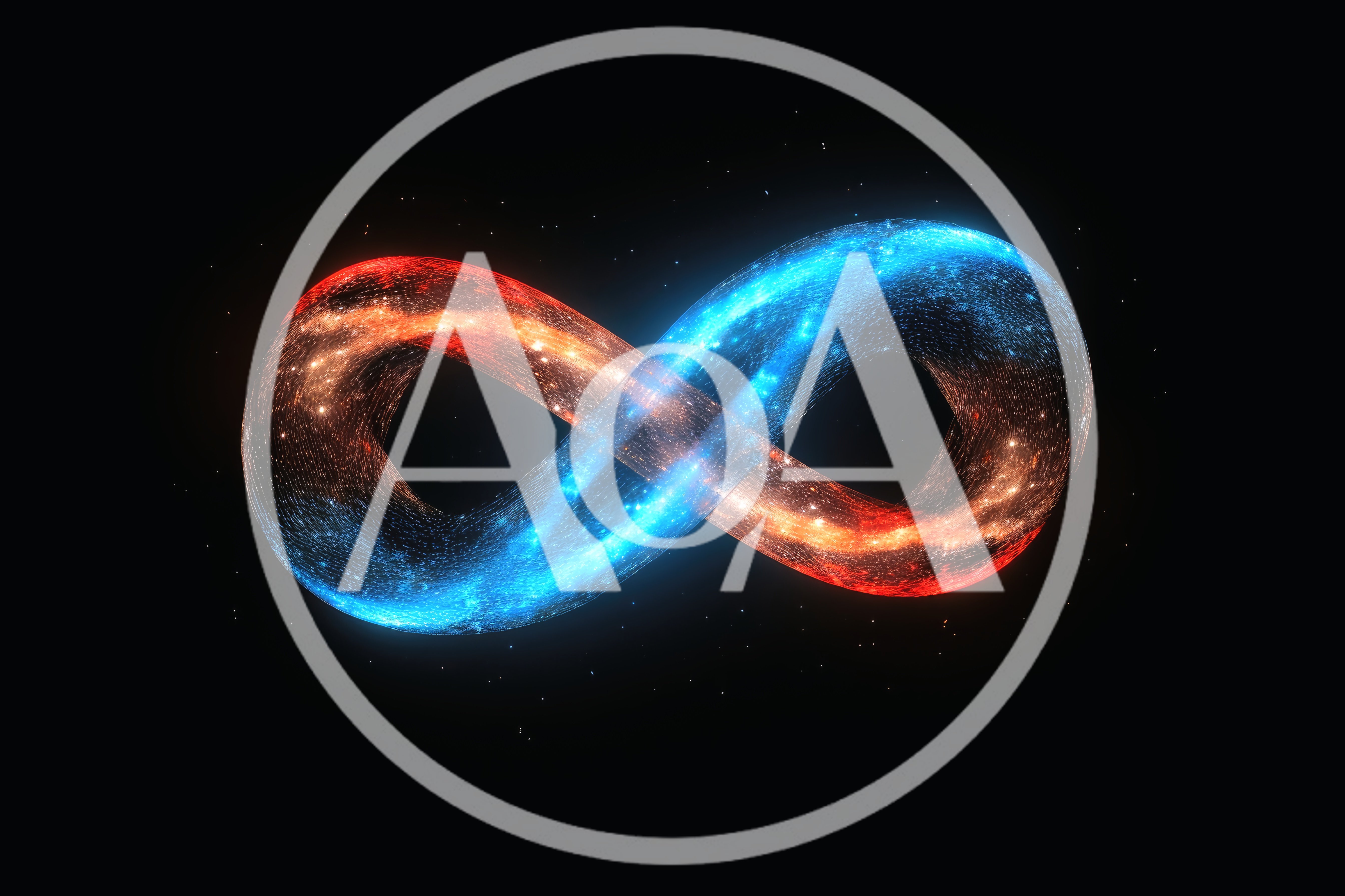 Glowing Infinity Symbol With Cosmic Nebula Textures