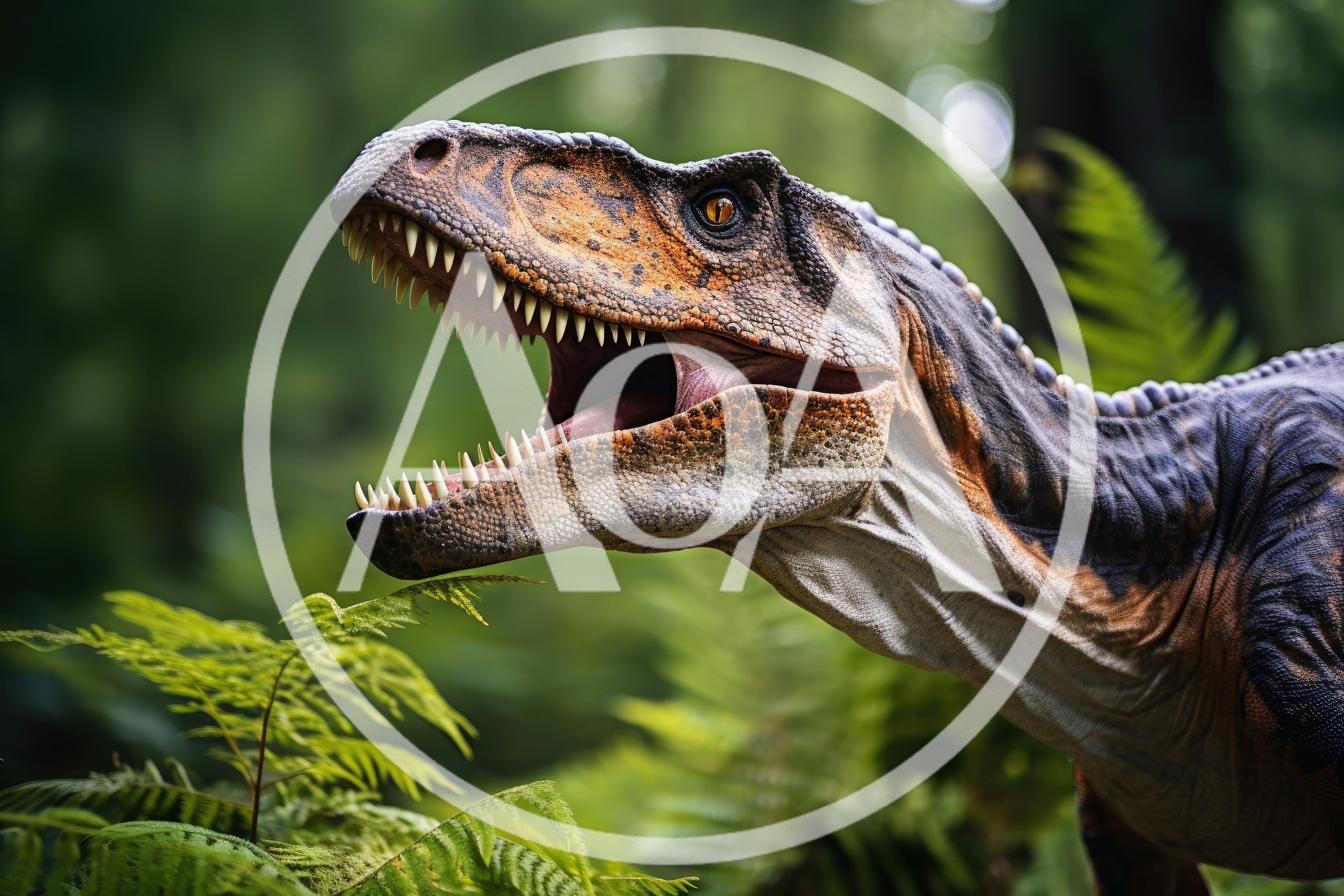 Close Up Of A Ferocious Tyrannosaurus Rex In Nature
