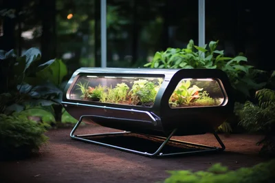 Futuristic Indoor Plant Terrarium In A Greenhouse