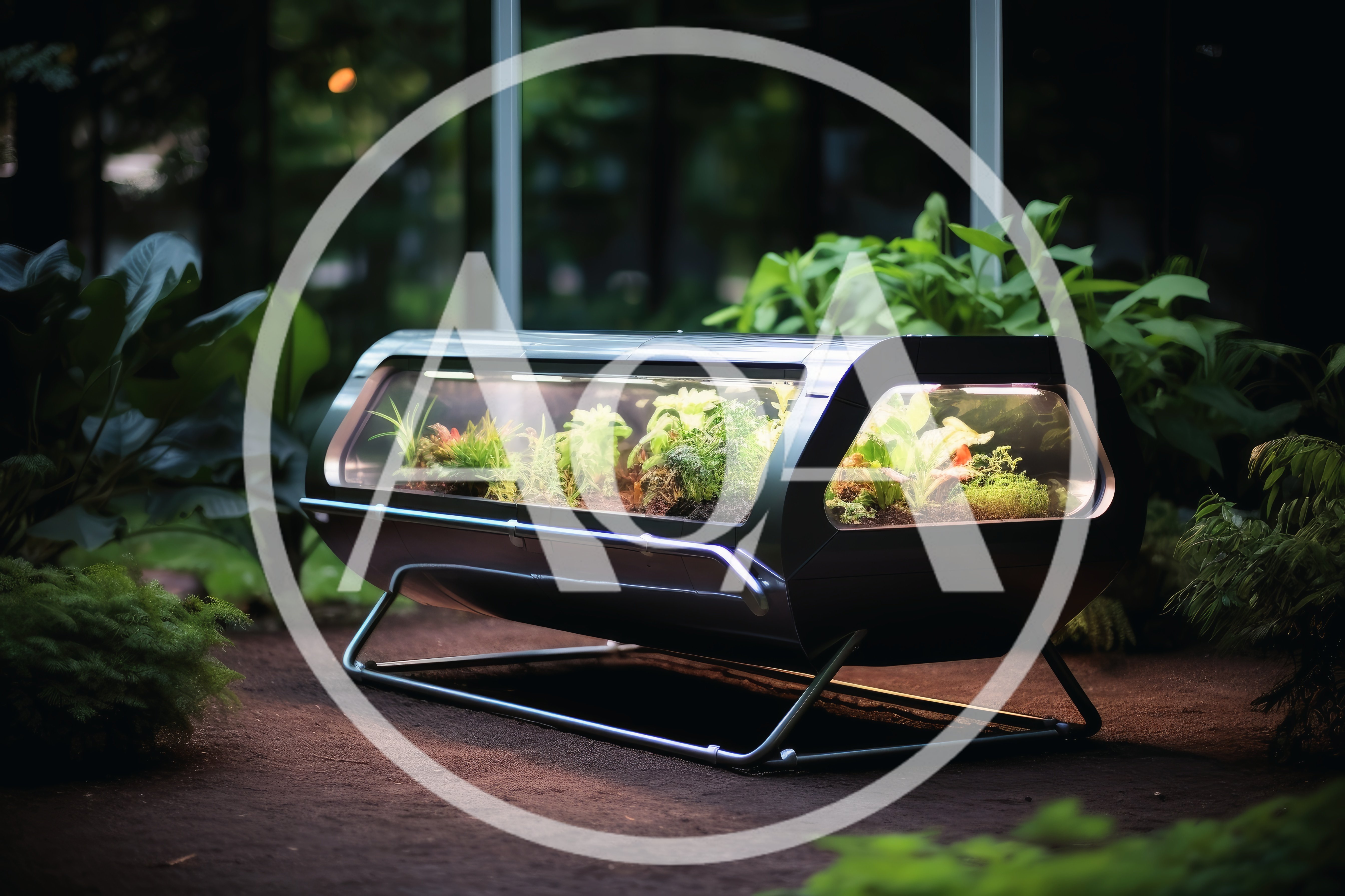 Futuristic Indoor Plant Terrarium In A Greenhouse