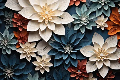 Paper Quilling Floral Art Background