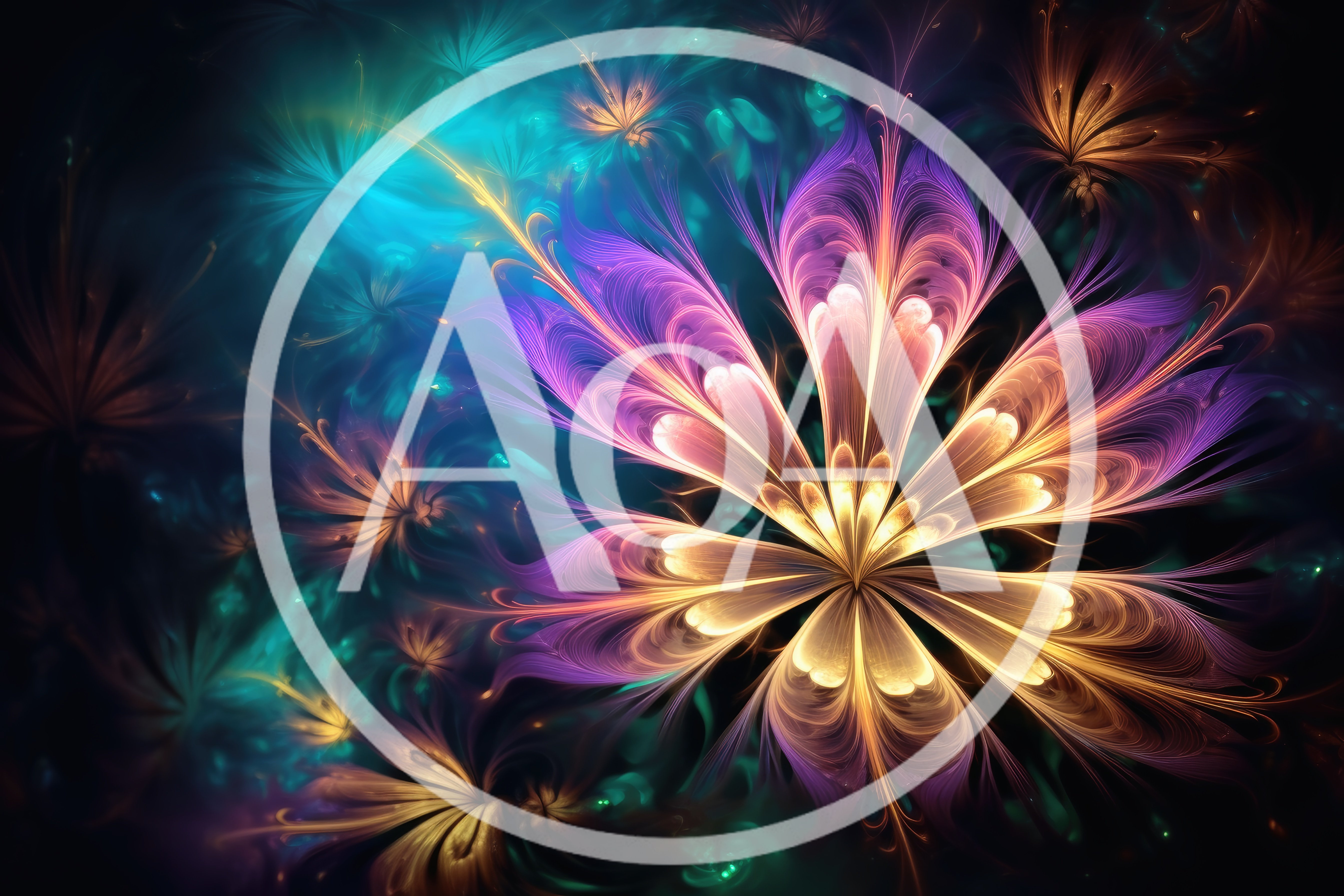 Abstract Fractal Flower Digital Art Background