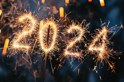 Sparkling 2024 New Year Celebration Text