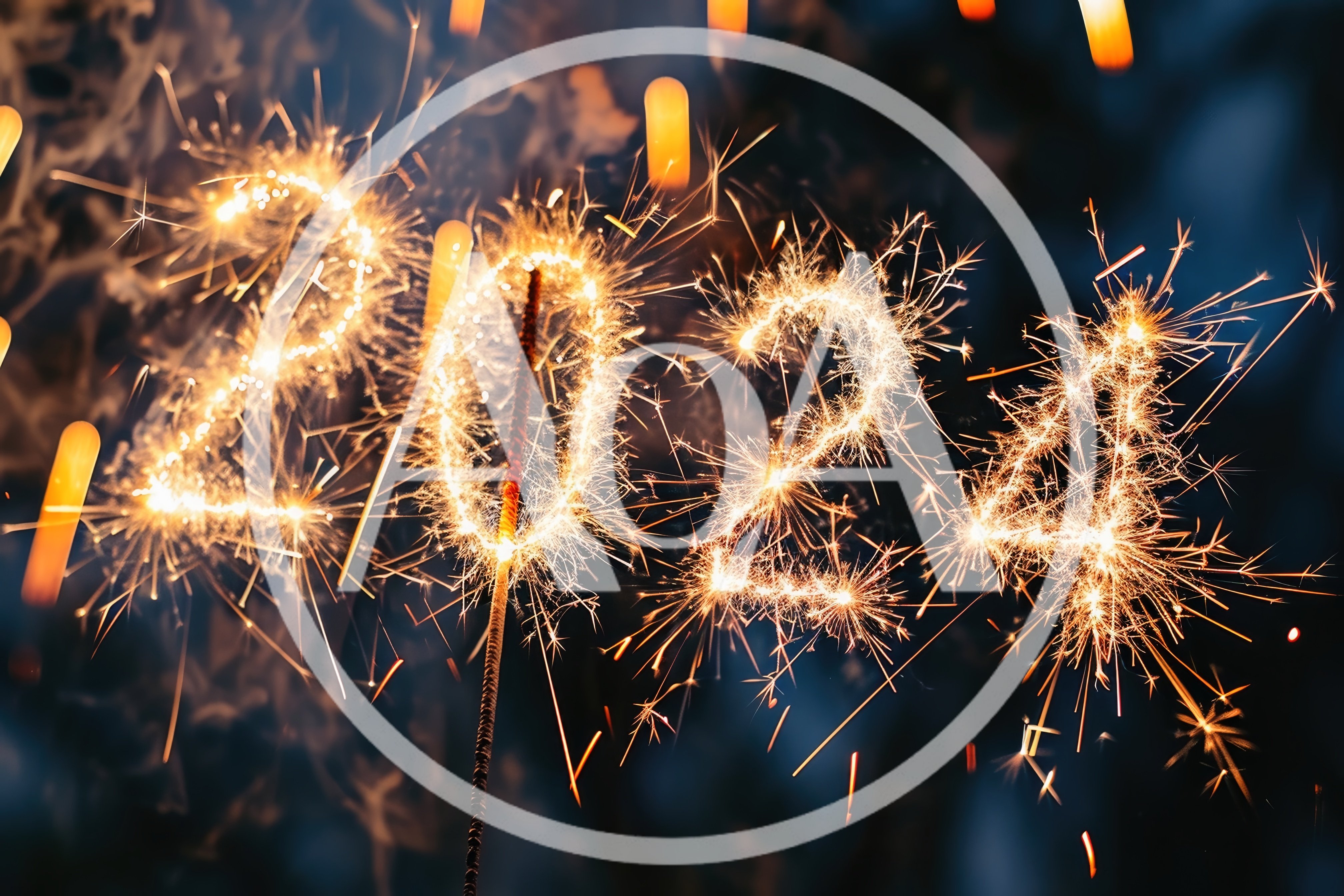 Sparkling 2024 New Year Celebration Text