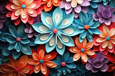 Intricate Paper Quilling Floral Art Background