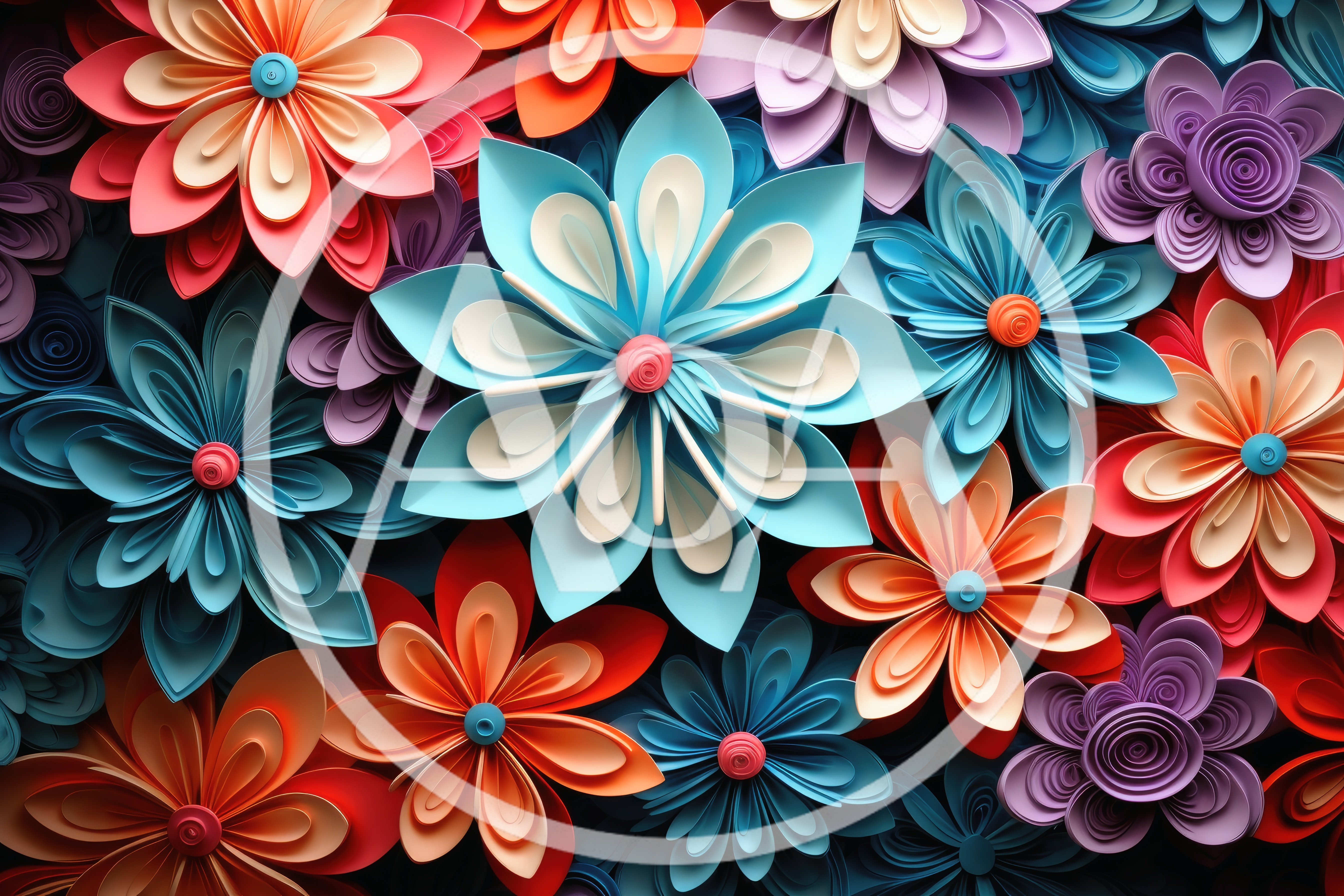 Intricate Paper Quilling Floral Art Background