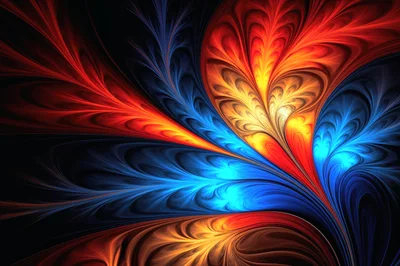 Abstract Fractal Art With Vibrant Flowing Petal Patterns
