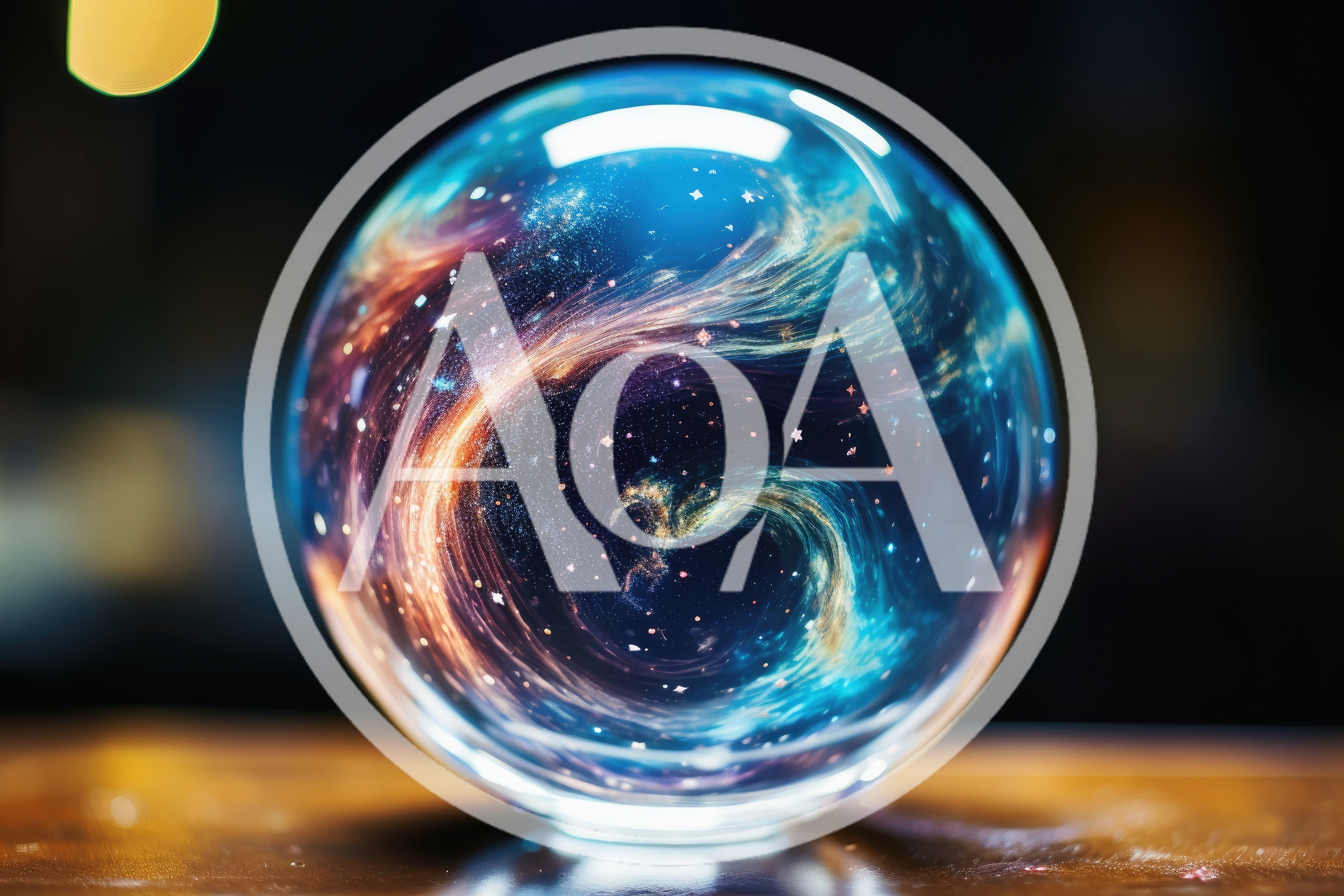 Crystal Ball Containing A Swirling Cosmic Nebula