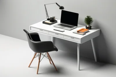 Modern Minimalist Home Office Desk Setup