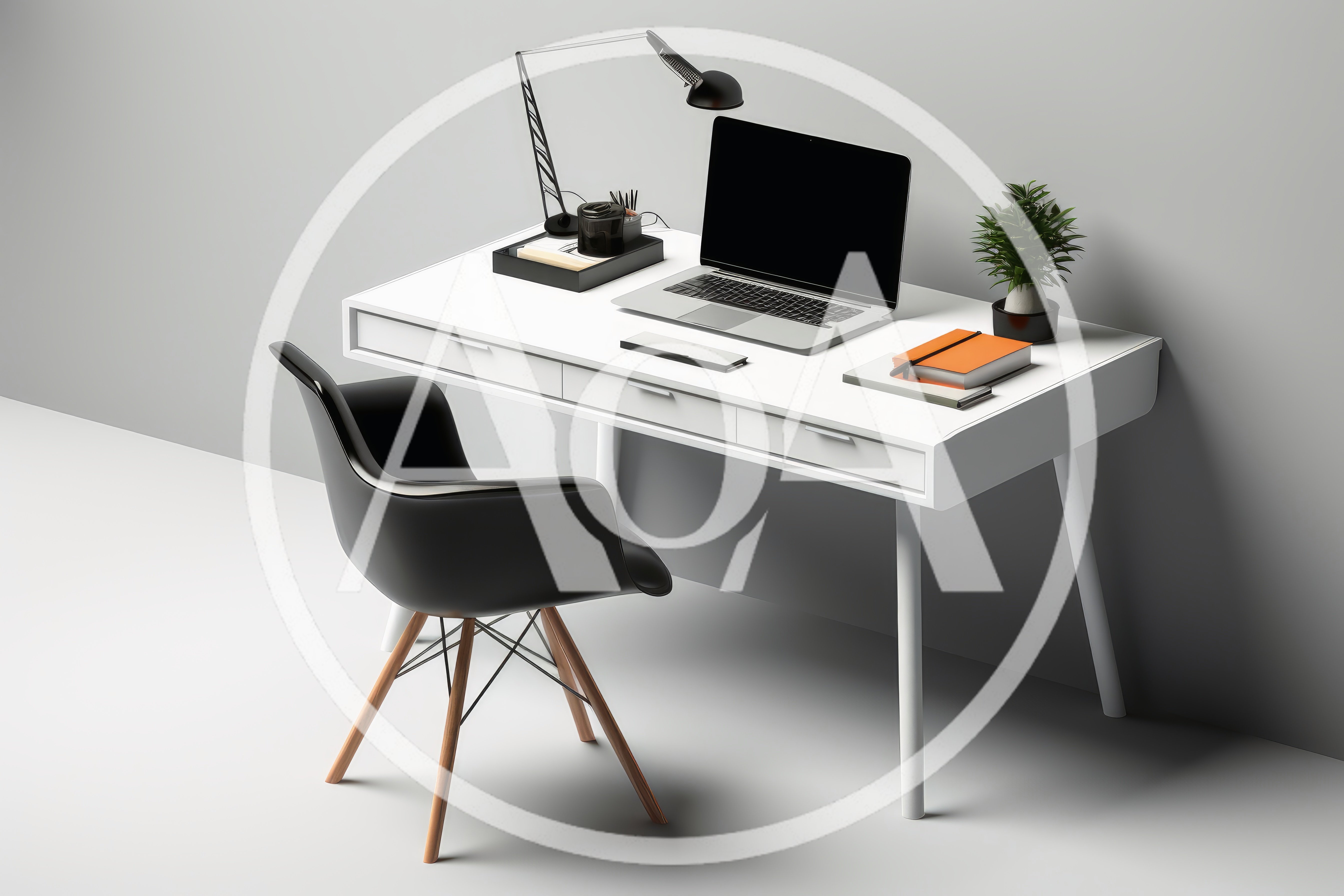 Modern Minimalist Home Office Desk Setup