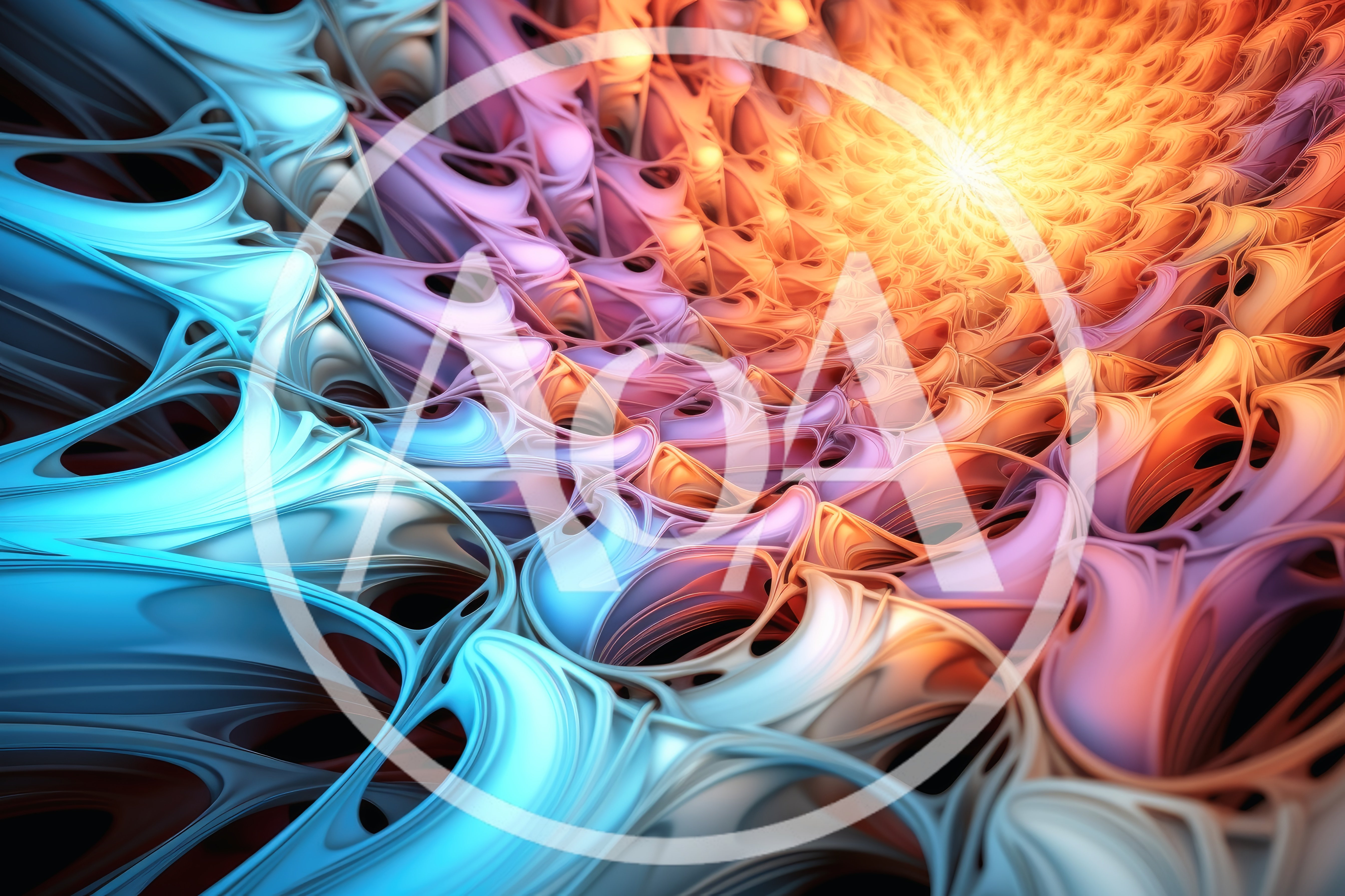 Abstract Fractal Tunnel With Glowing Warm Light