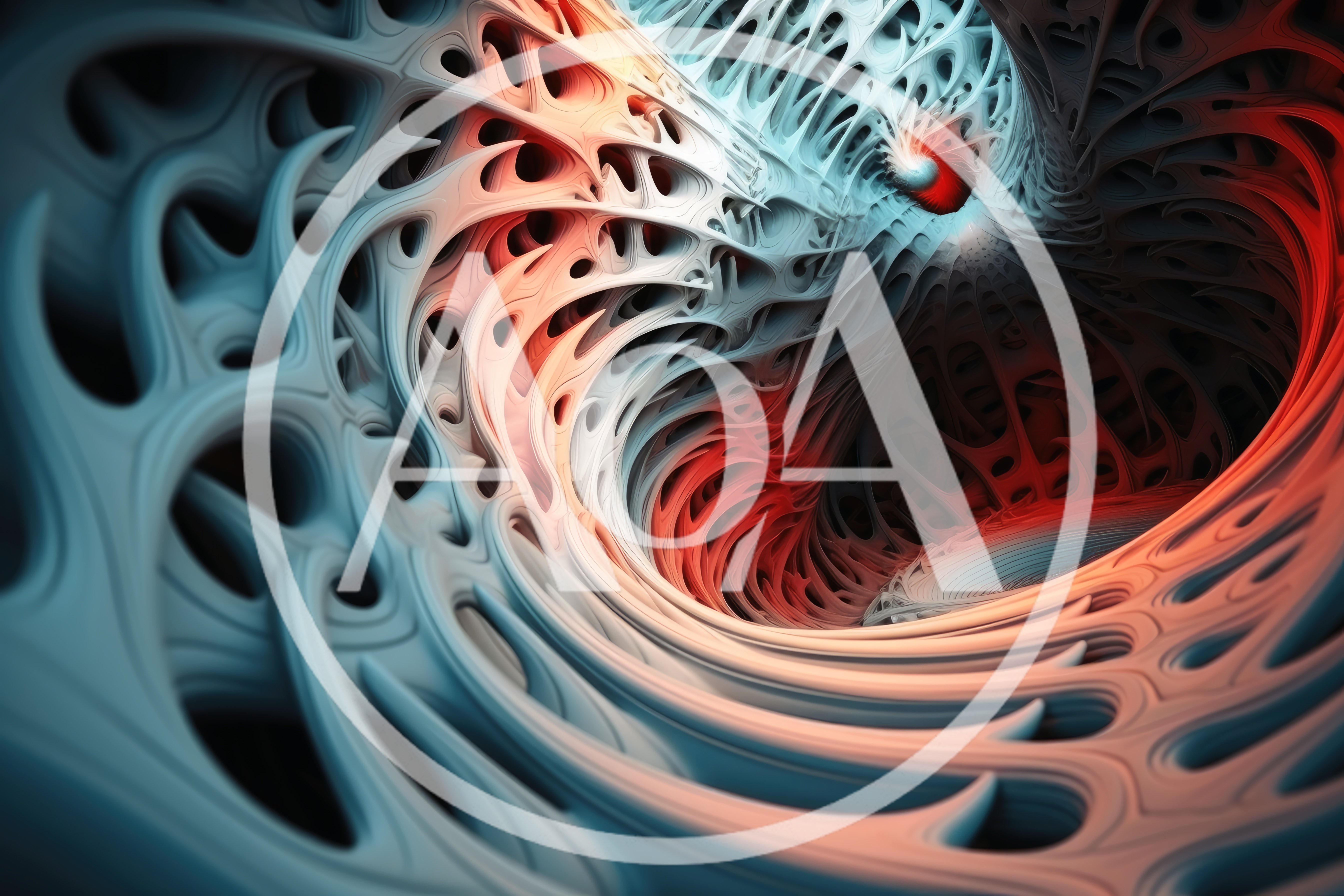 Abstract Fractal Tunnel With Organic Webbed Structures