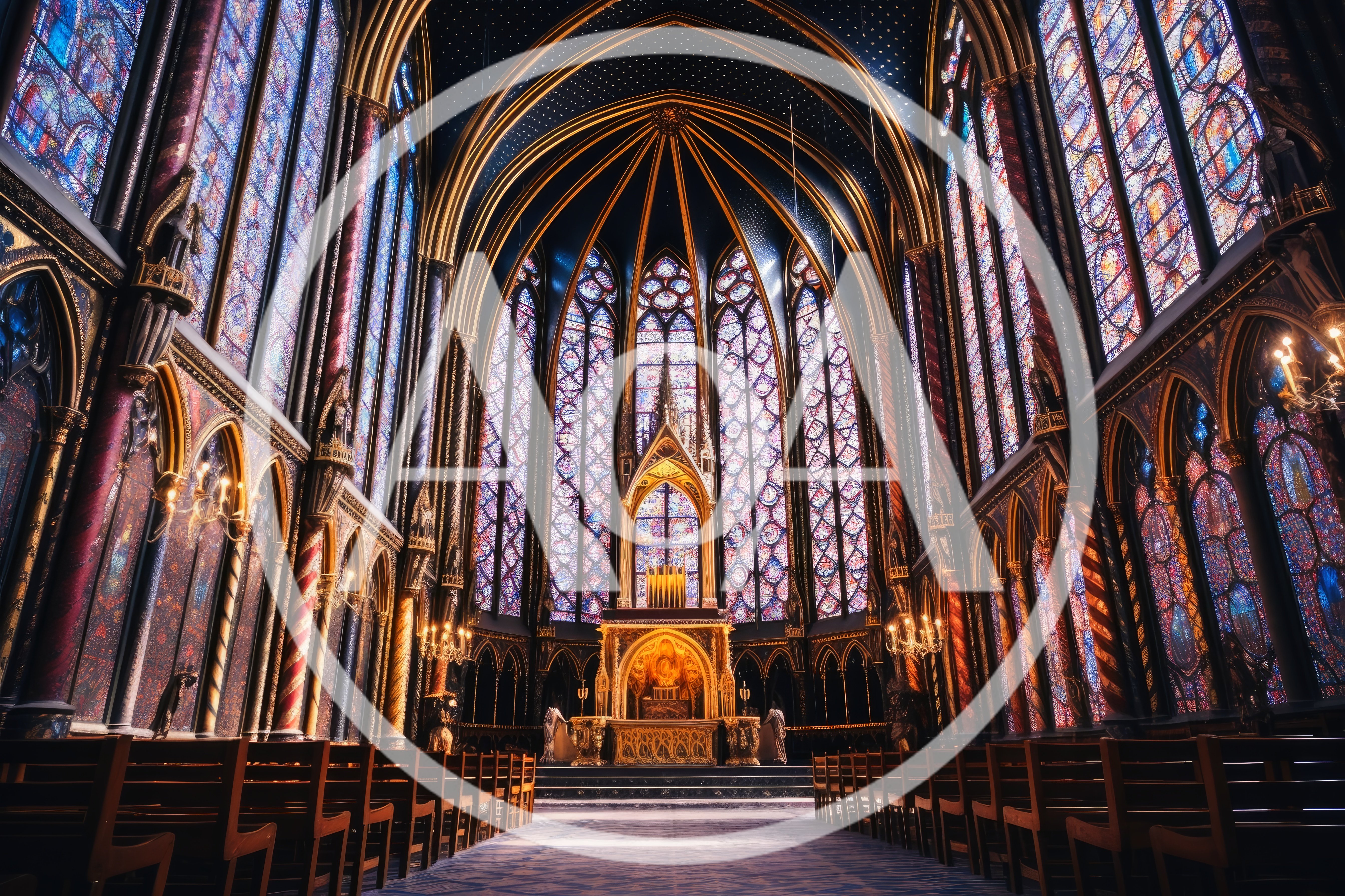 Interior View Of A Grand Gothic Cathedral