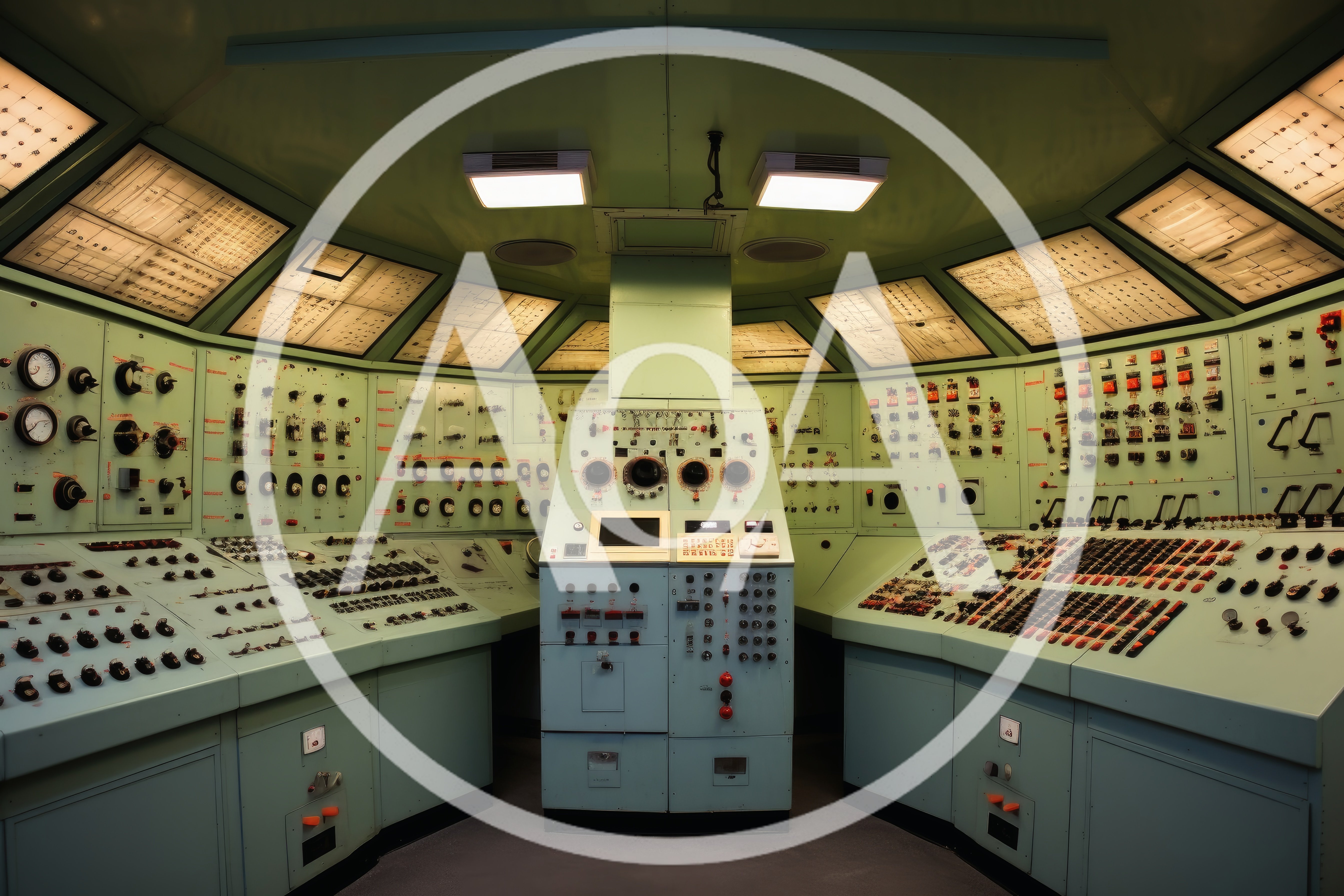 Industrial Control Room With Complex Analog Instrumentation