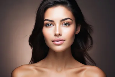Portrait Of A Beautiful Young Woman With Natural Makeup