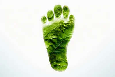 Green Leafy Footprint Symbolizing Environmental Sustainability