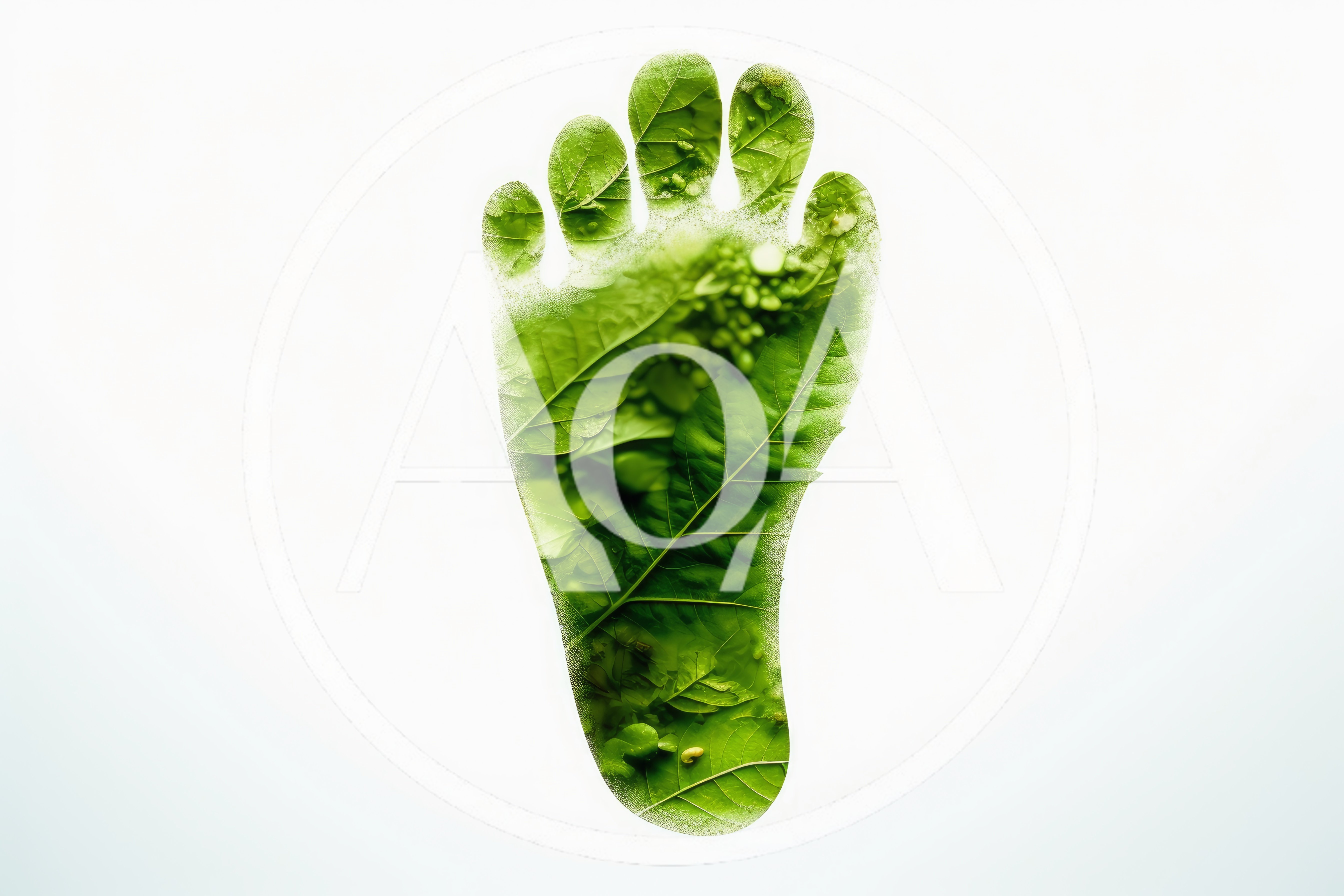 Green Leafy Footprint Symbolizing Environmental Sustainability