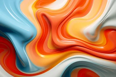 Abstract Liquid Swirls Of Vibrant Colors