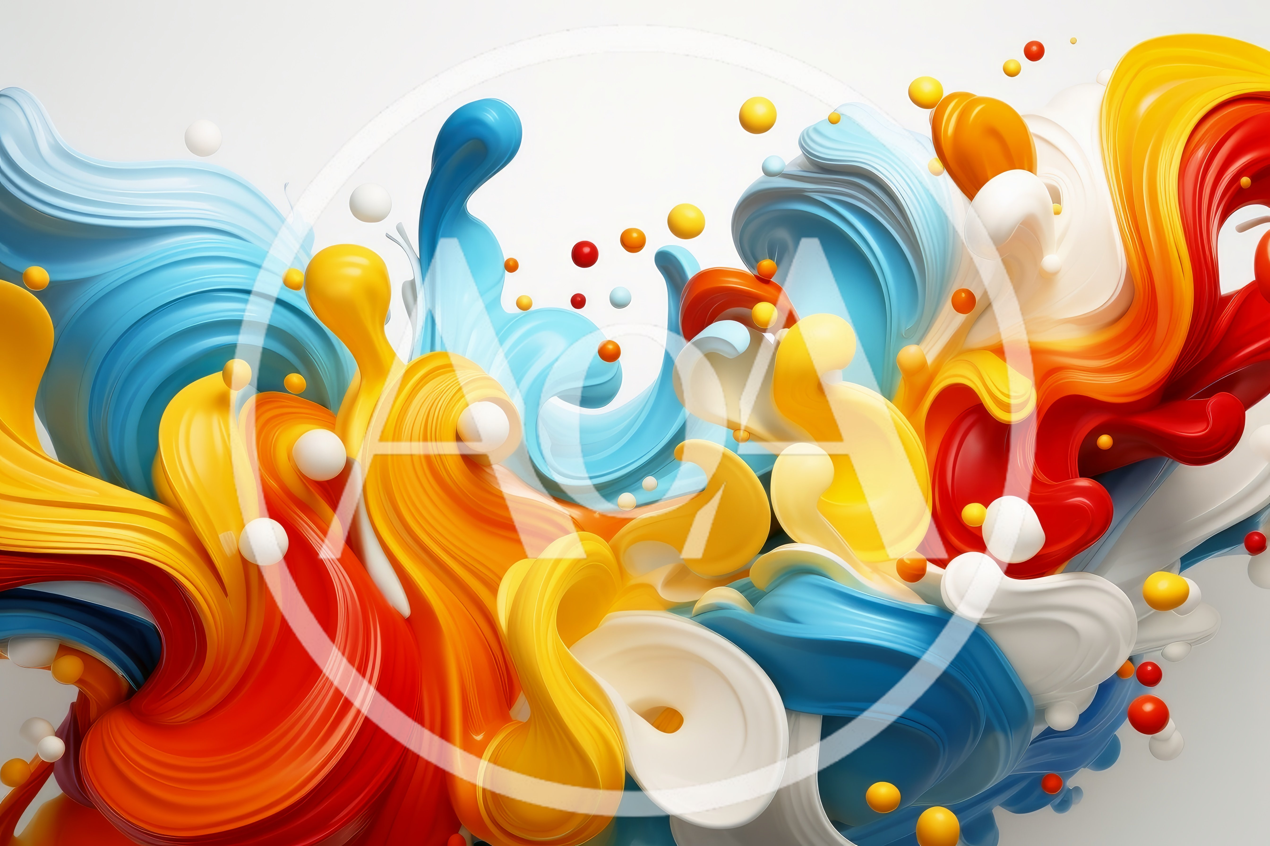 Abstract 3D Liquid Paint Swirls and Splashes