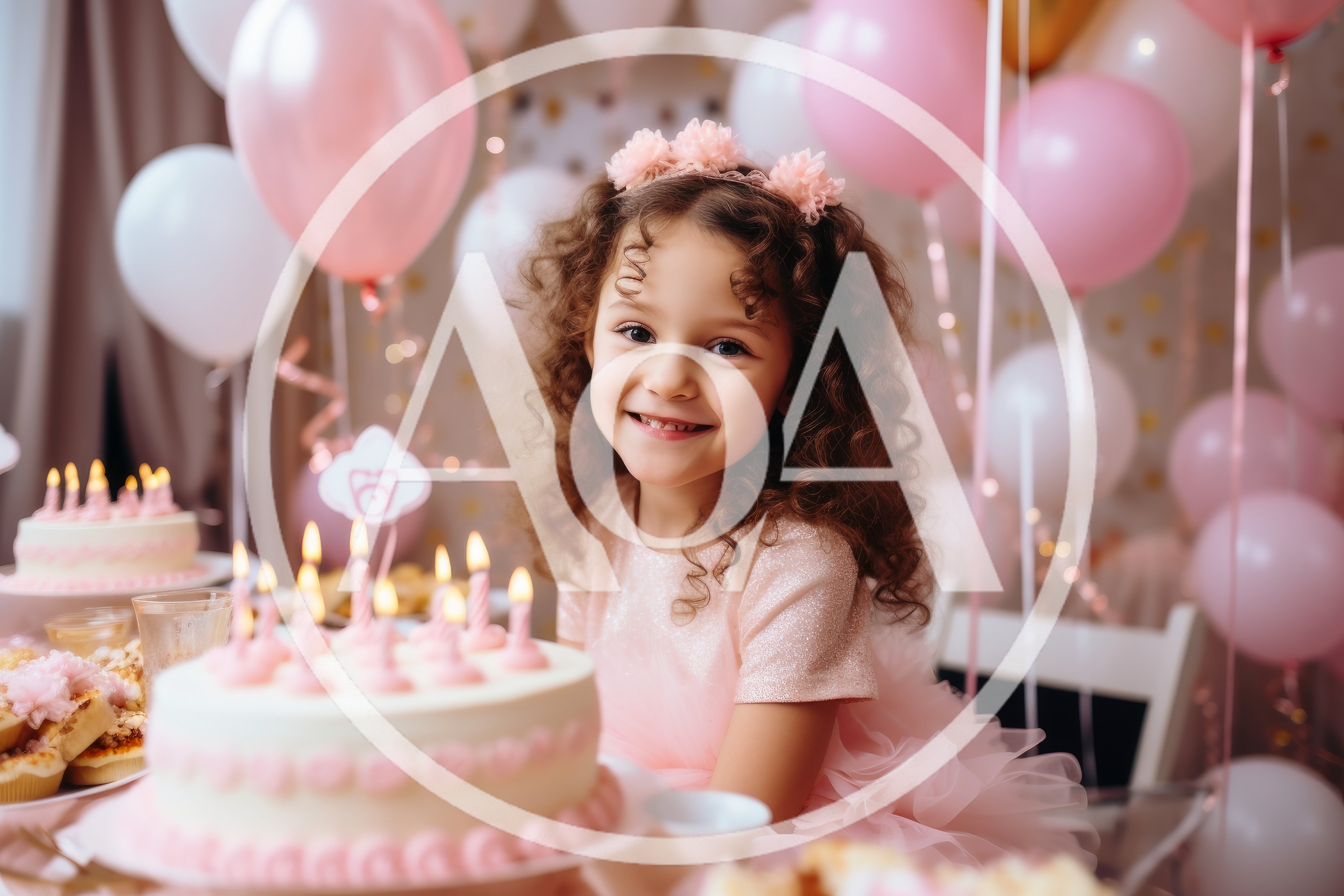 Happy Little Girl Celebrating Birthday With Cake