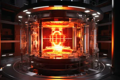 Futuristic Nuclear Fusion Reactor Core In Operation